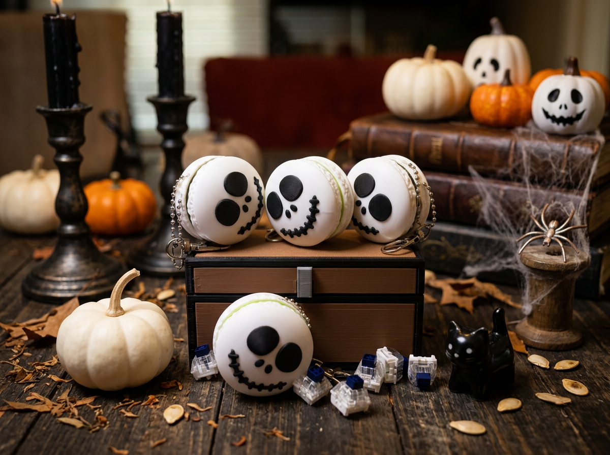Skellington Macaron Fidget Clicker