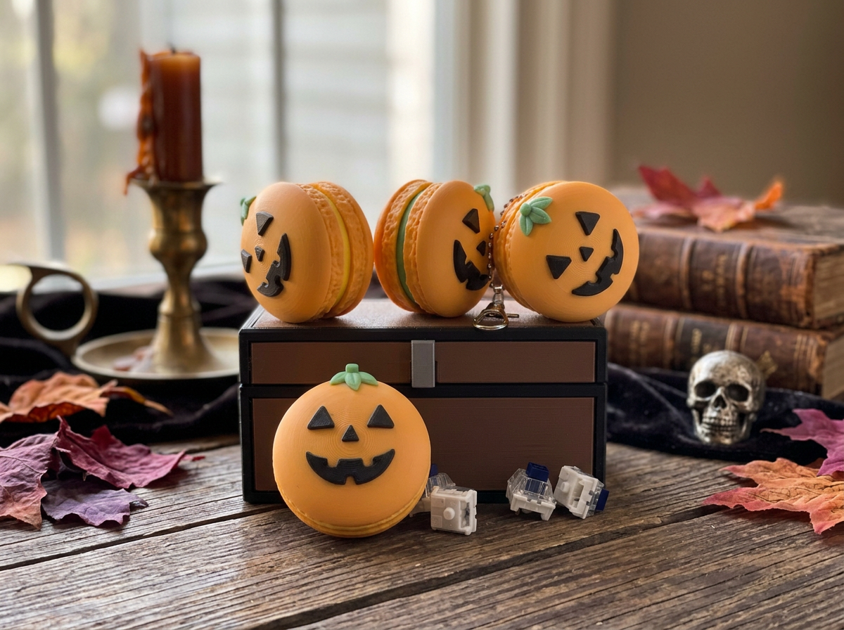 Jack-O-Lantern Macaron Fidget Clicker