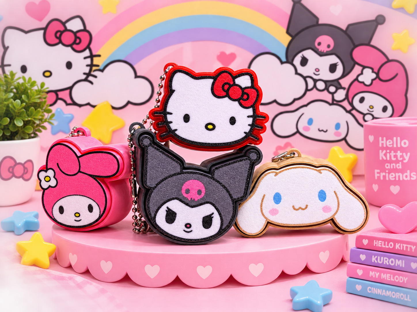 Kawaii Sanrio Charm Rainbow Display AI.png