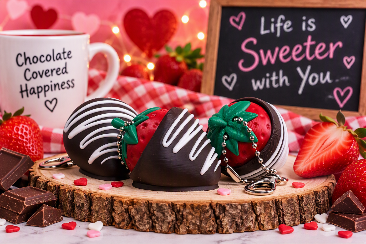 🍓 Chocolate-Dipped Strawberry Fidget Clickers