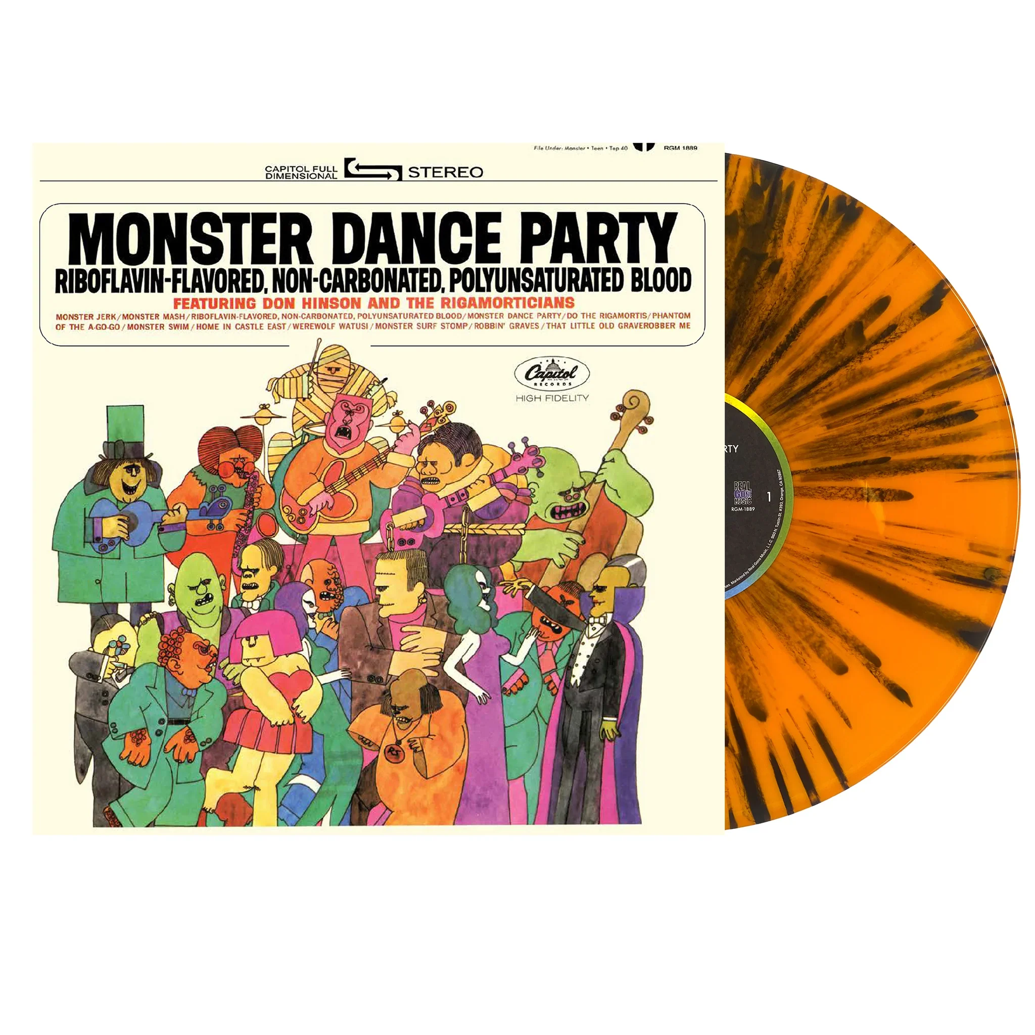 The Rigamorticians - Monster Dance Party LP (Limited Edition Orange & Black Pumpkin Splatter Only 2000 Copies)