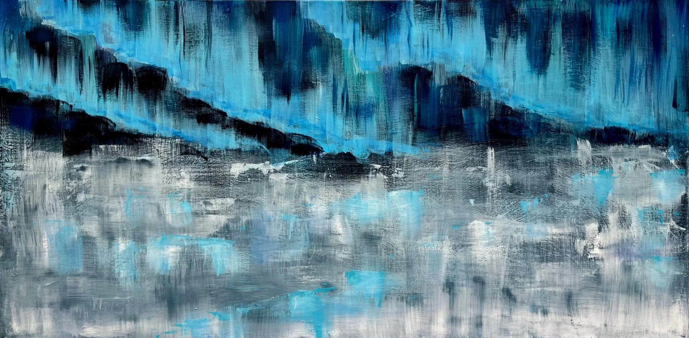 Arctic, 18 x 36 in, acrylic on canvas, 2025
