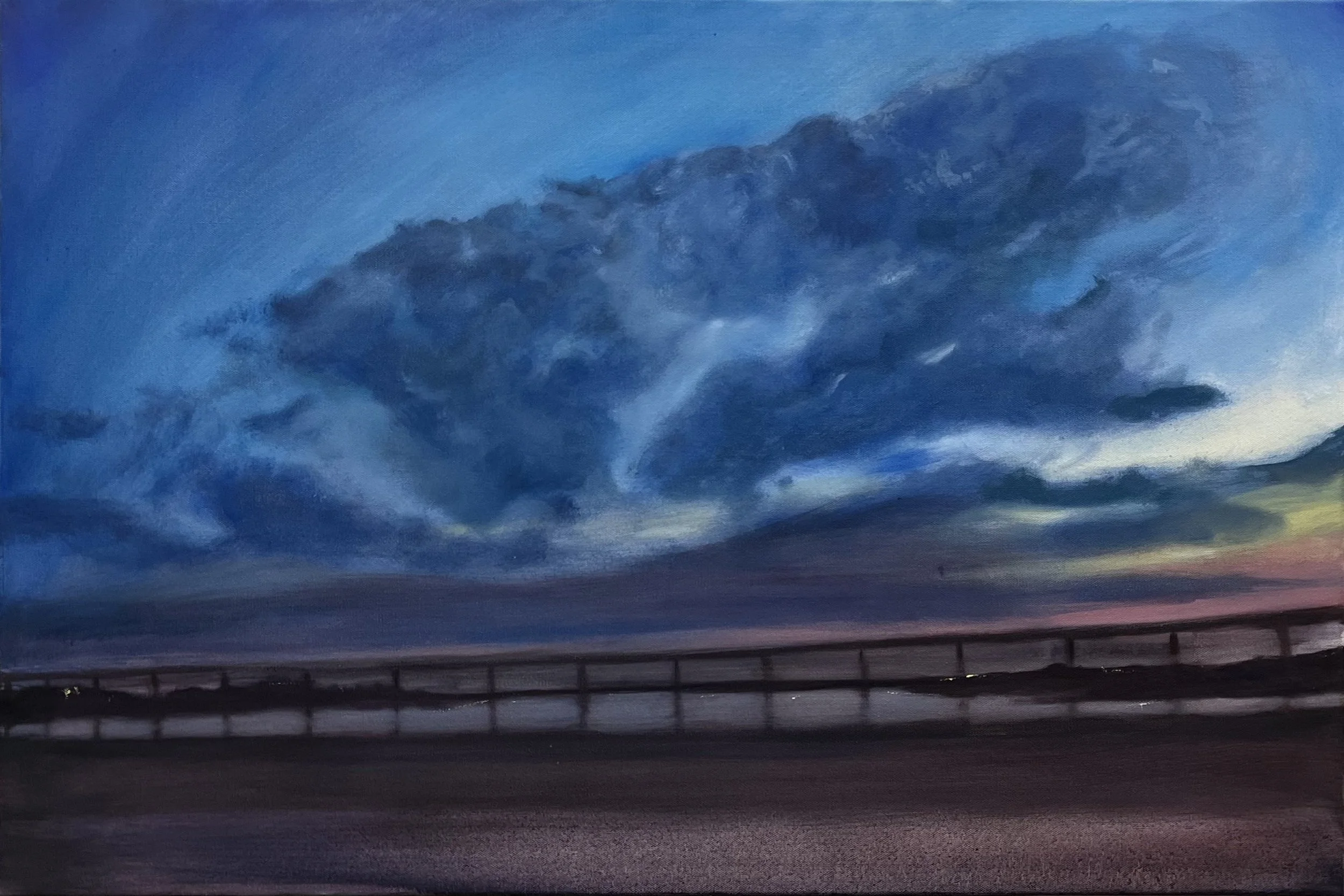 Lewisville Lake, 24 x 36 in, oil on canvas, 2024