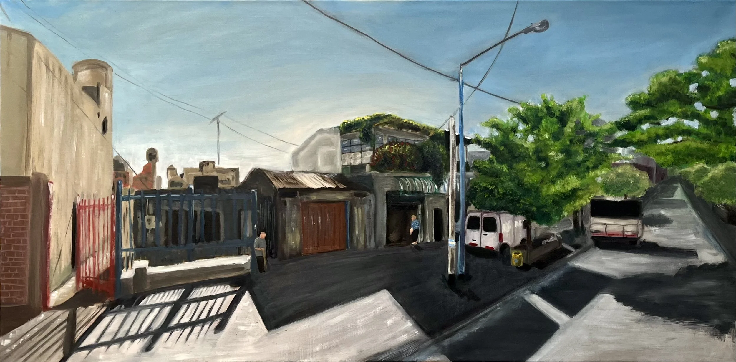 La villa, 18 x 36 in, oil on canvas, 2026