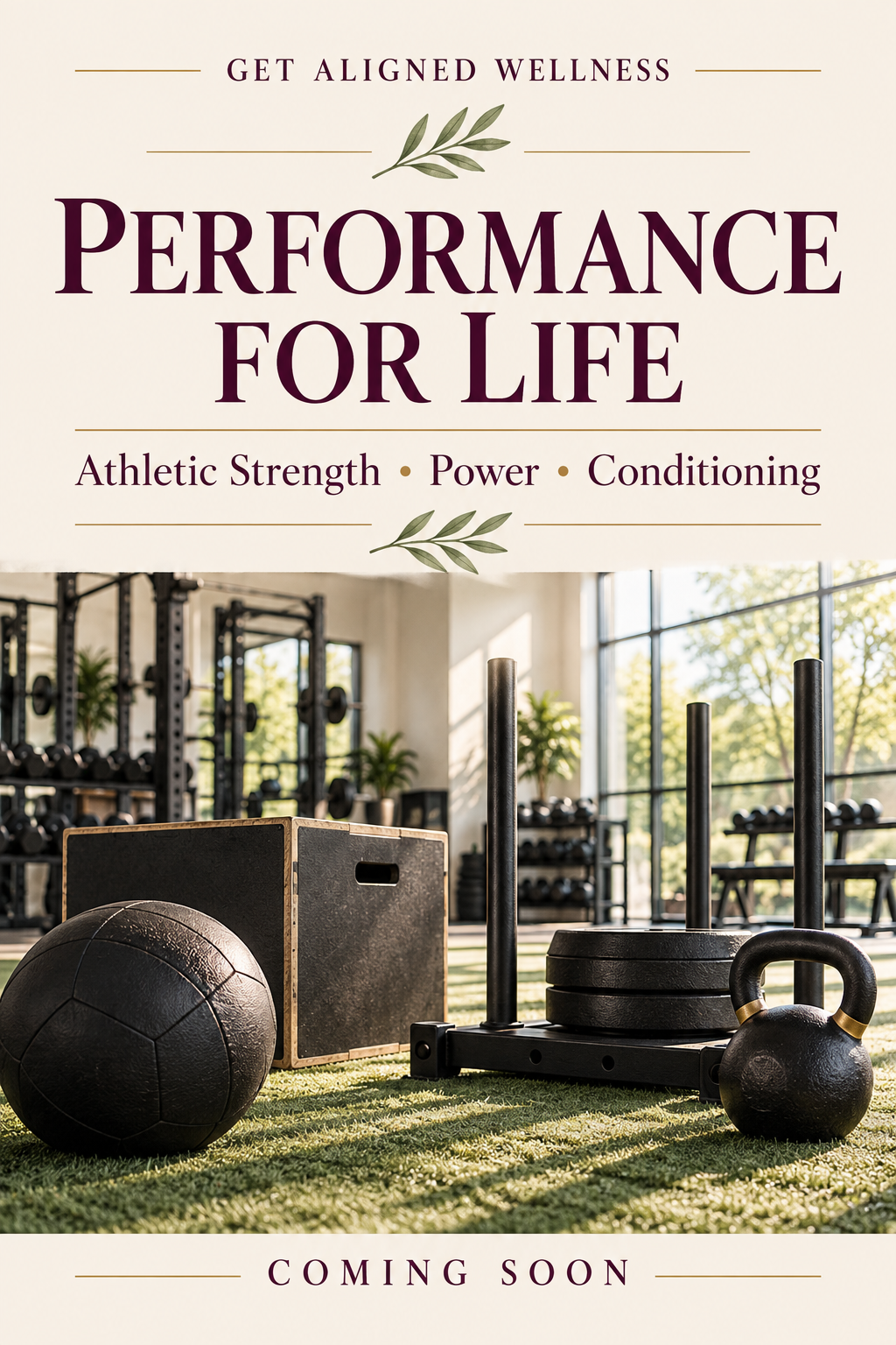 Performance for Life — Coming Soon
Athletic strength, power, movement and conditioning for an active life.