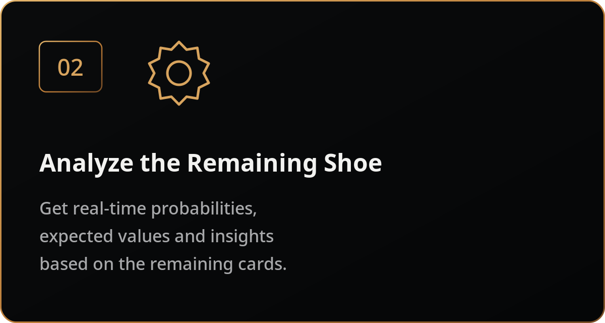 Step 2: Analyze the remaining shoe to view updated baccarat probabilities.