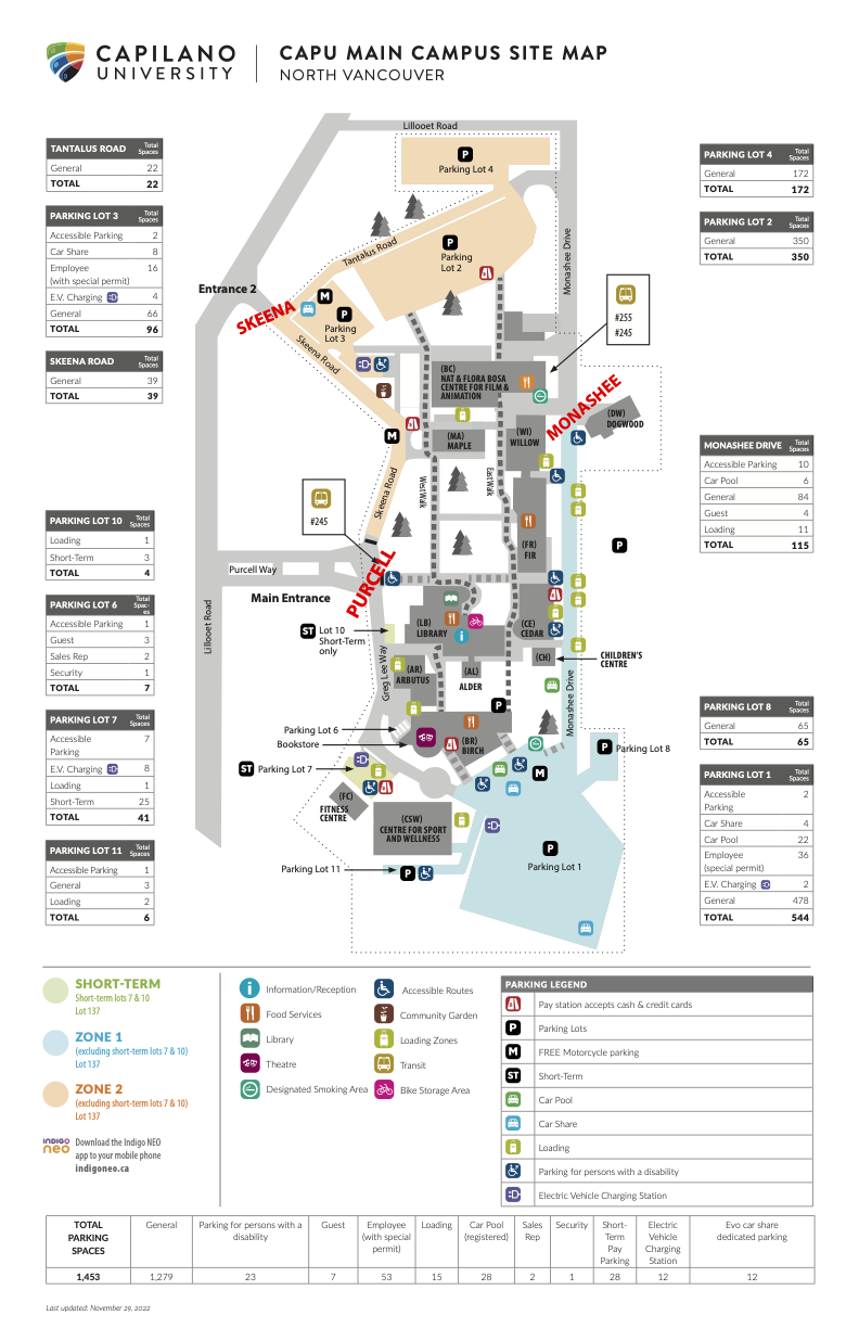 Campus map for Lynnmour (wNorth Van) showing picketing stations