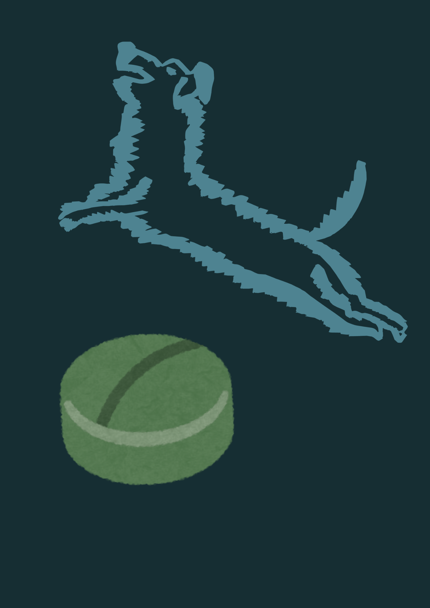 Ilustración de una raqueta de tenis y una pelota en un fondo oscuro.
