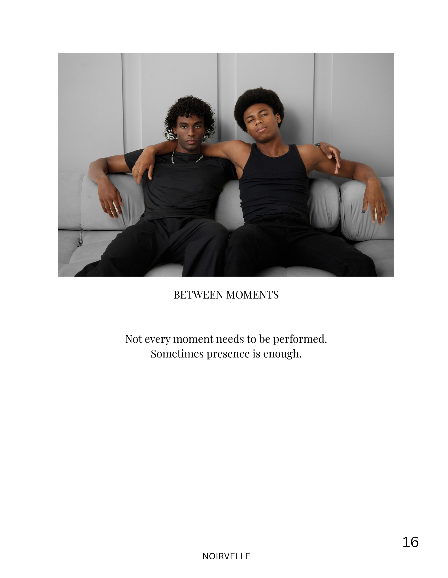 Minimalist fashion editorial portrait of two male models – Noirvellel
