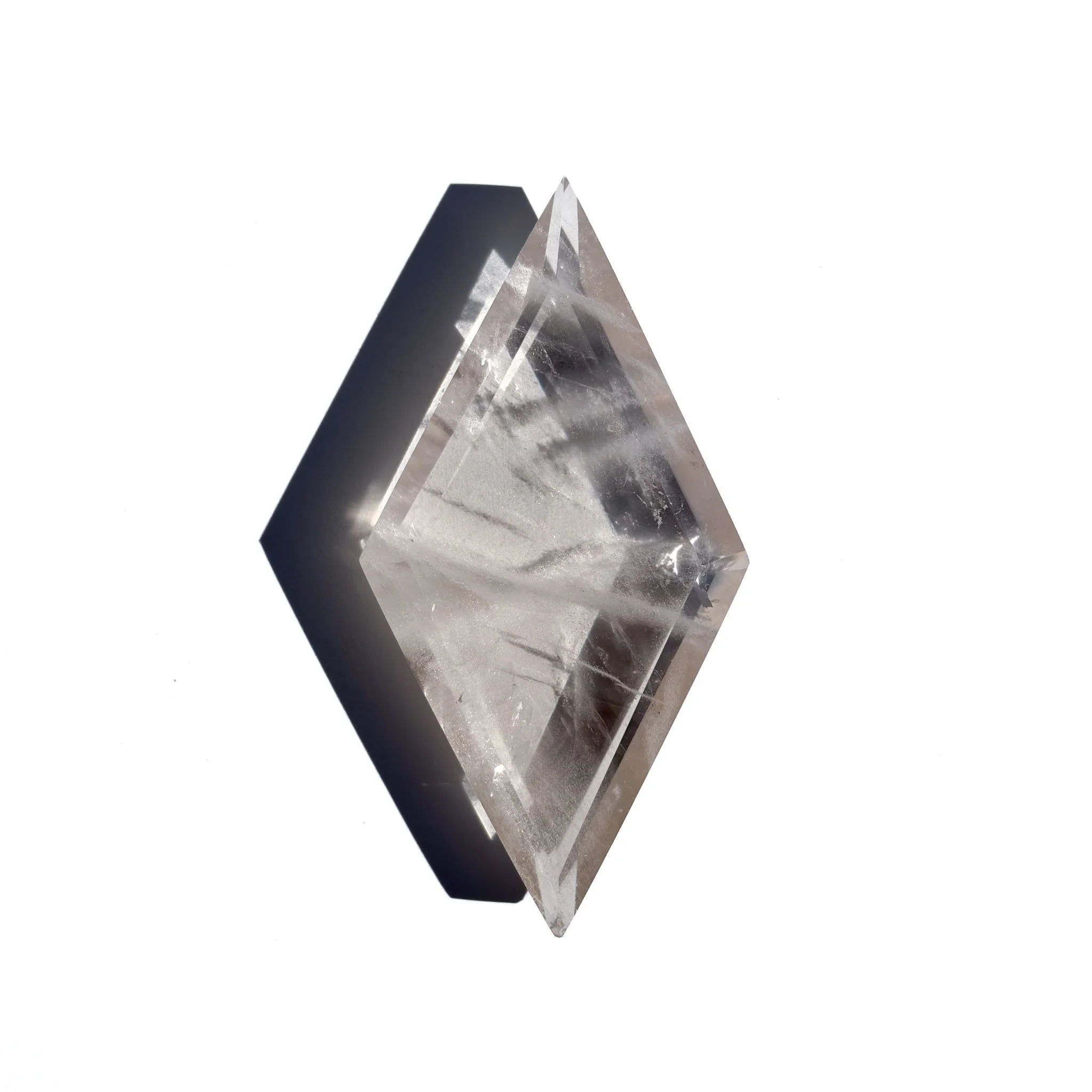 Clear Quartz Diamond Shaped Faceted Crystal Rhombus-6.jpg