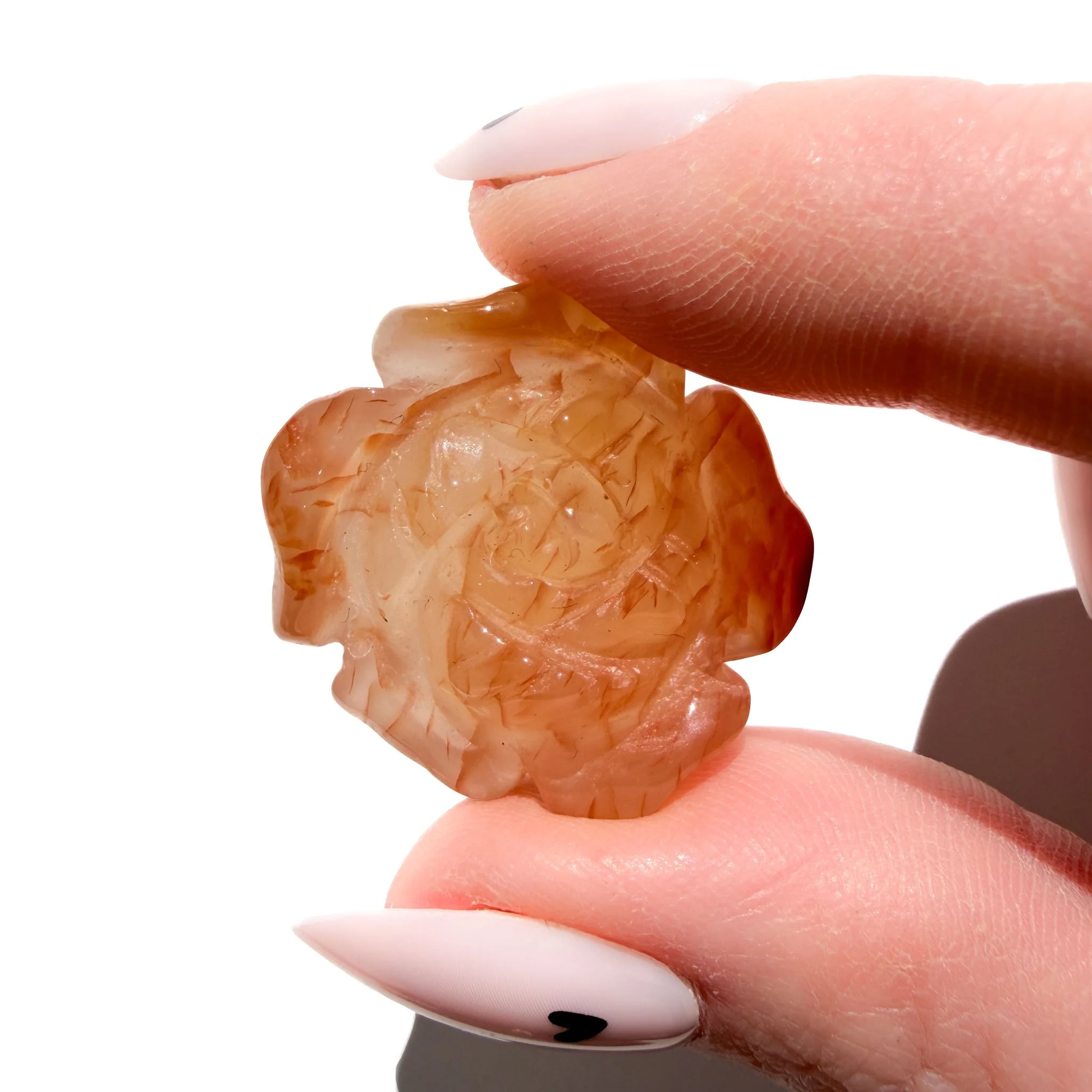 Orange Flower Agate Mini Crystal Rose