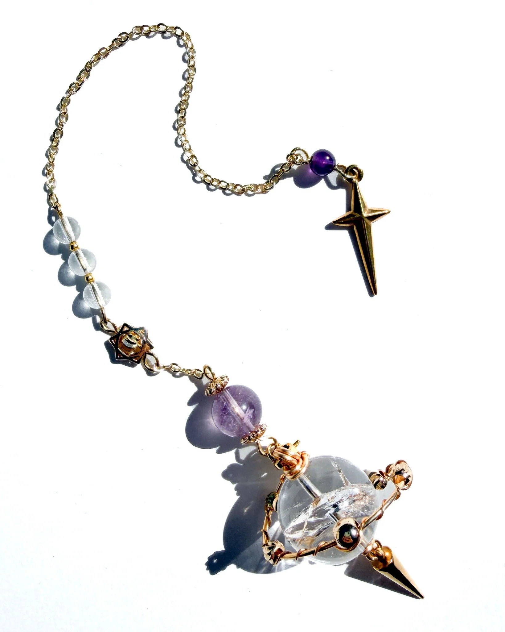 What is a Pendulum? 🪄

A Pendulum is a weighted object attached to a cord or chain, most commonly Pendulums are made with Natural Crystals attached to a metal chain. You can use your Pendulum for the purpose of divination, dowsing (works best with y