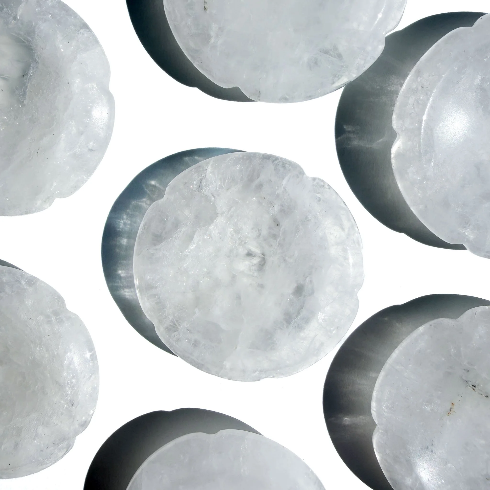 Clear Quartz Flower-Shaped Crystal Sphere Stand