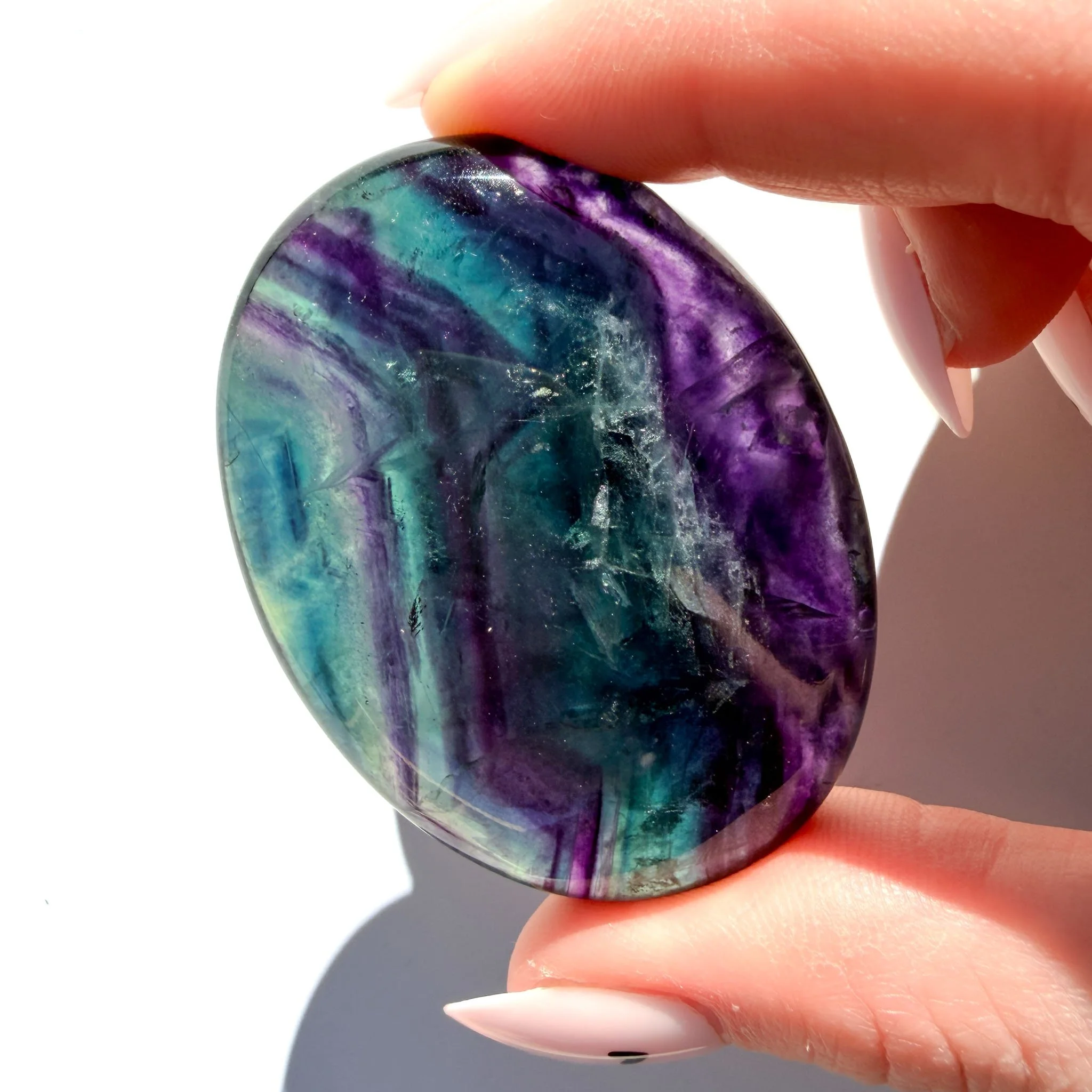 Rainbow Fluorite Crystal Palmstone