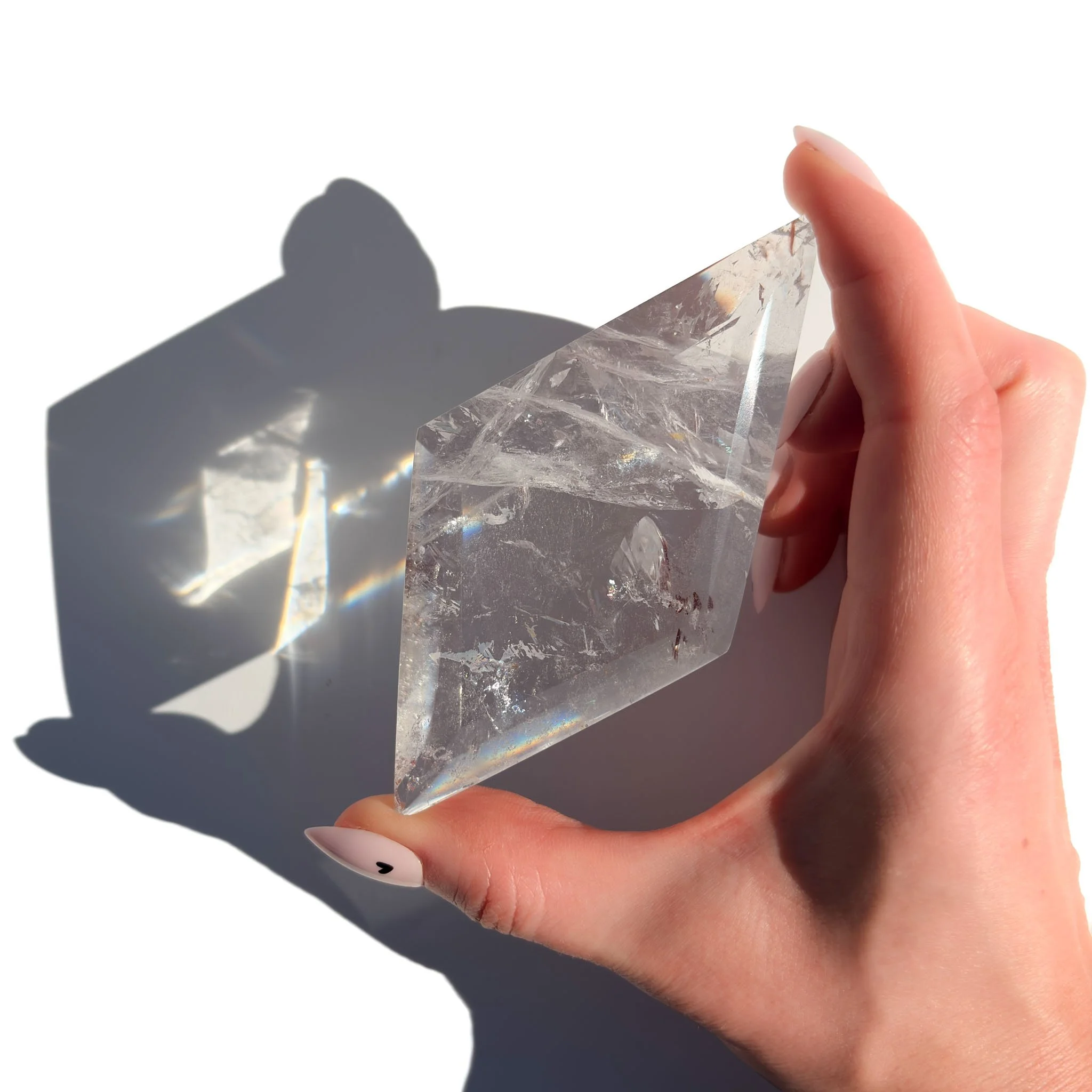 Clear Quartz Diamond Shaped Faceted Crystal Rhombus-9.jpg