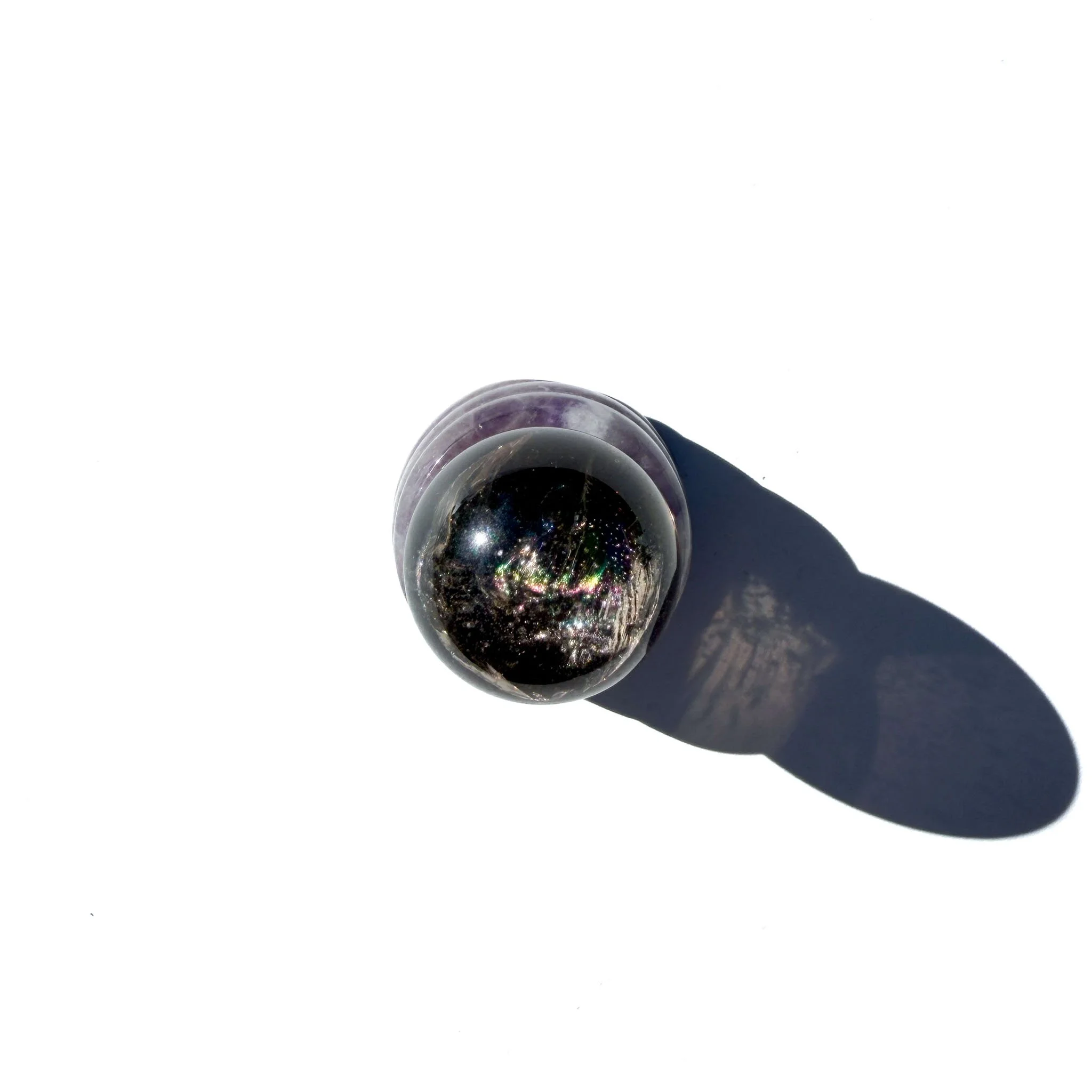 Smoky Quartz Crystal Mini Spheres With Rainbows-2.jpg