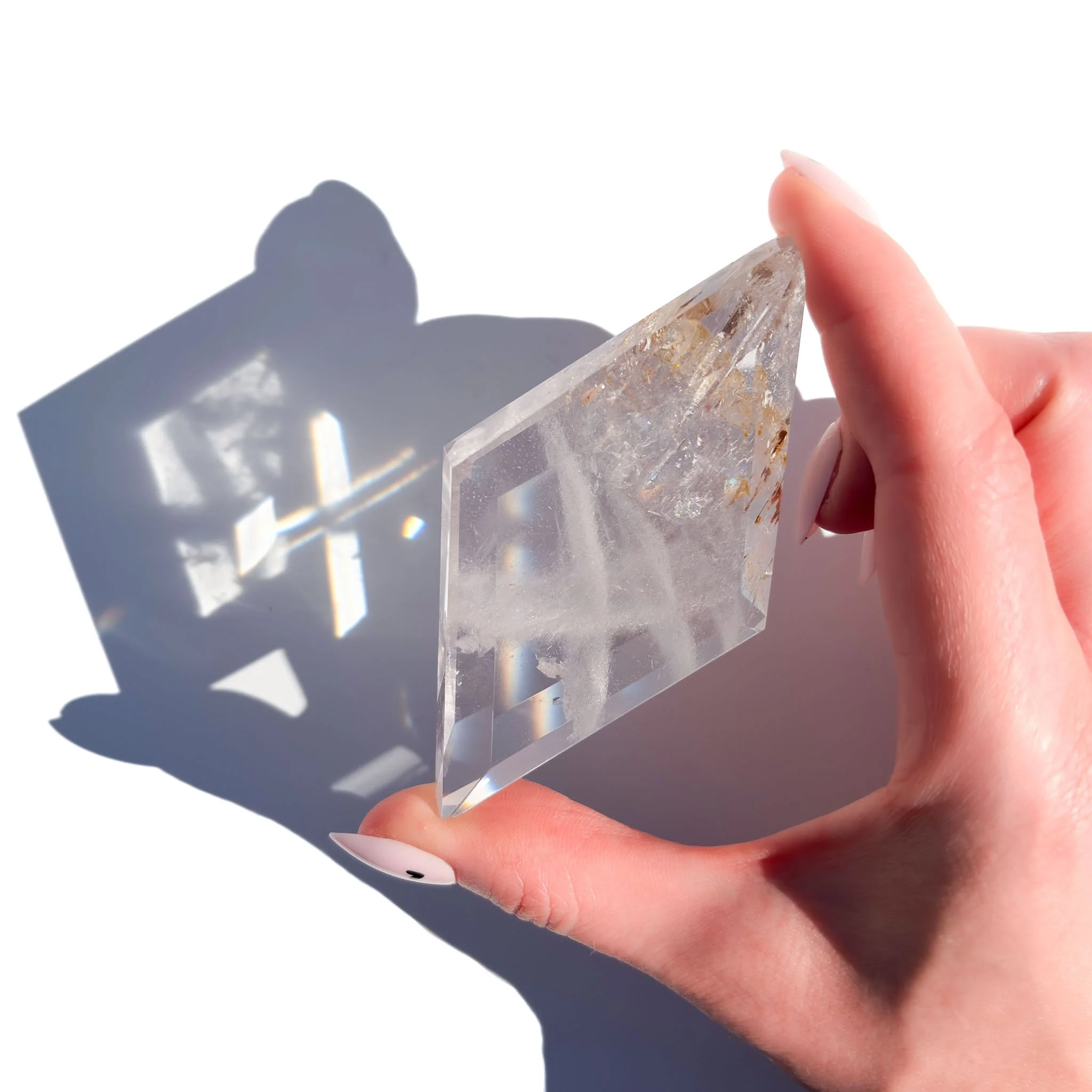 Clear Quartz Diamond Shaped Faceted Crystal Rhombus-3.jpg
