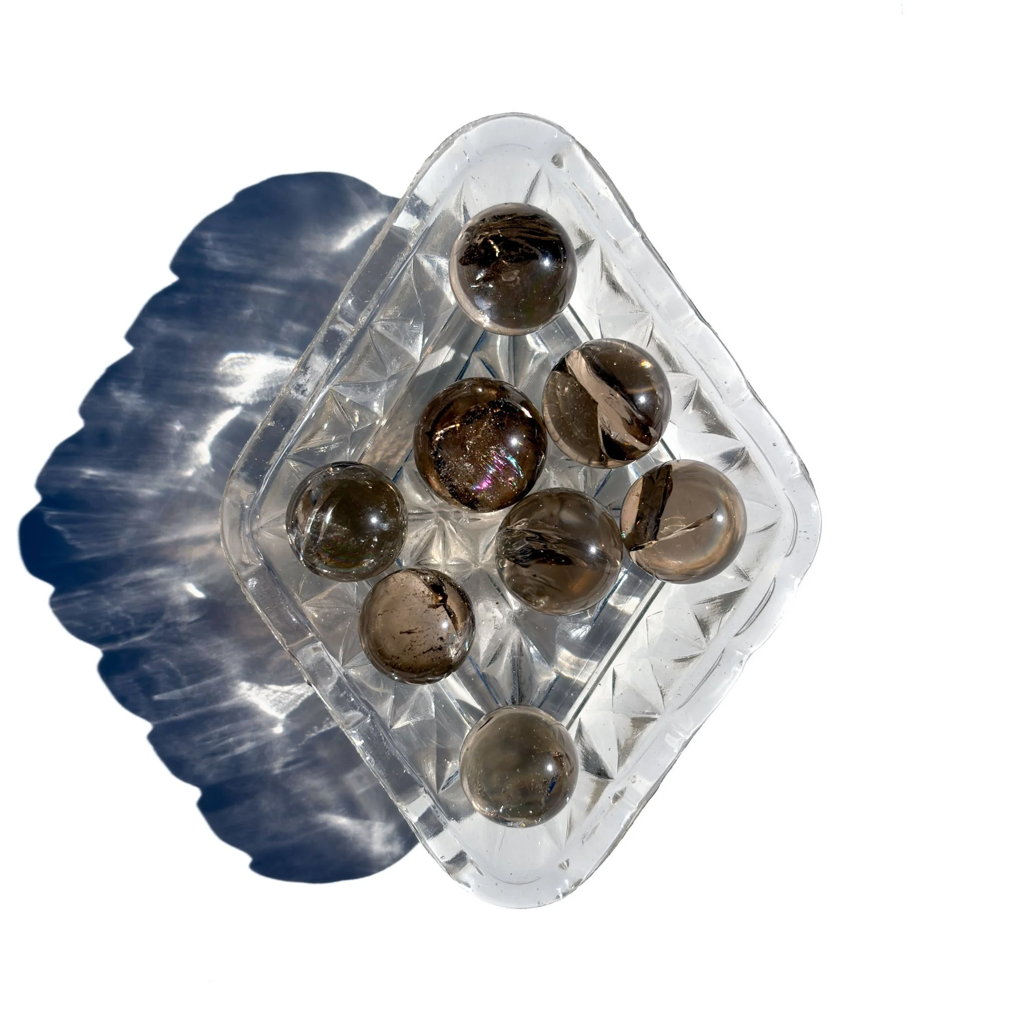 Smoky Quartz Crystal Mini Spheres With Rainbows-5.jpg