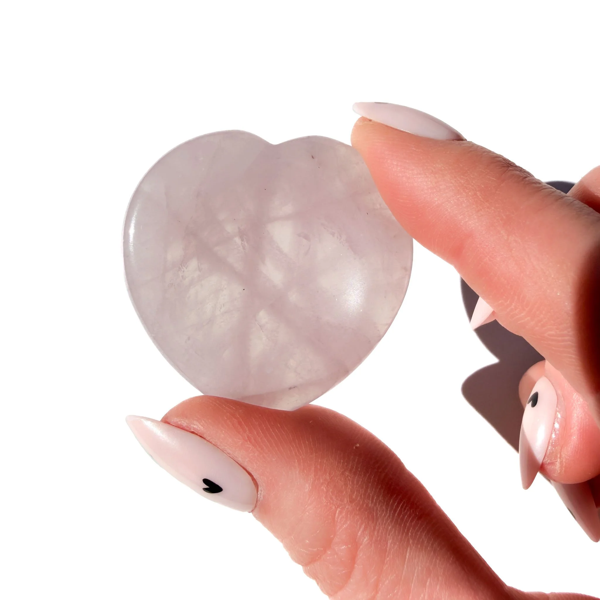 Rose Quartz Heart-Shaped Crystal Worry Stone: Pocket Self-Love