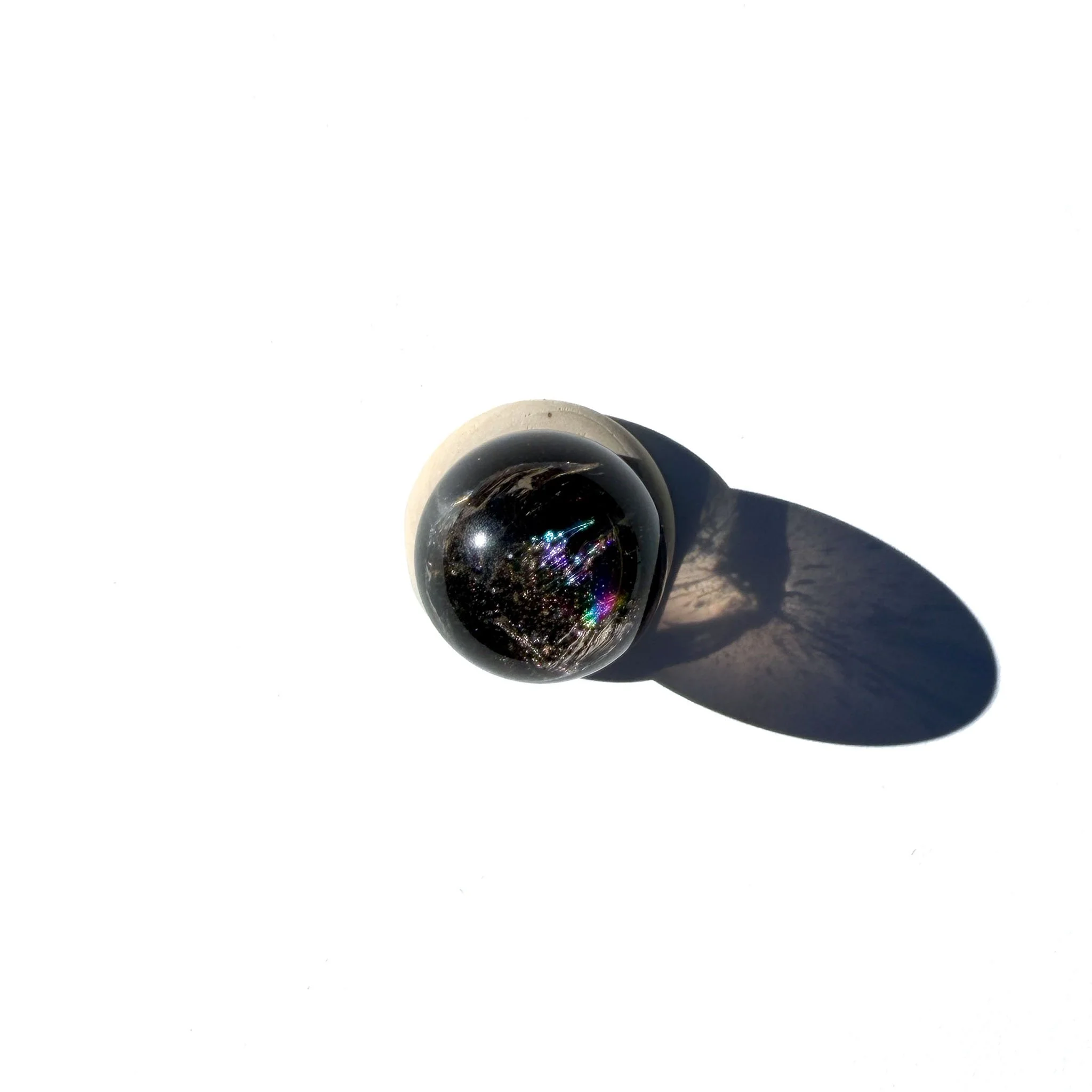 Smoky Quartz Crystal Mini Spheres With Rainbows-4.jpg