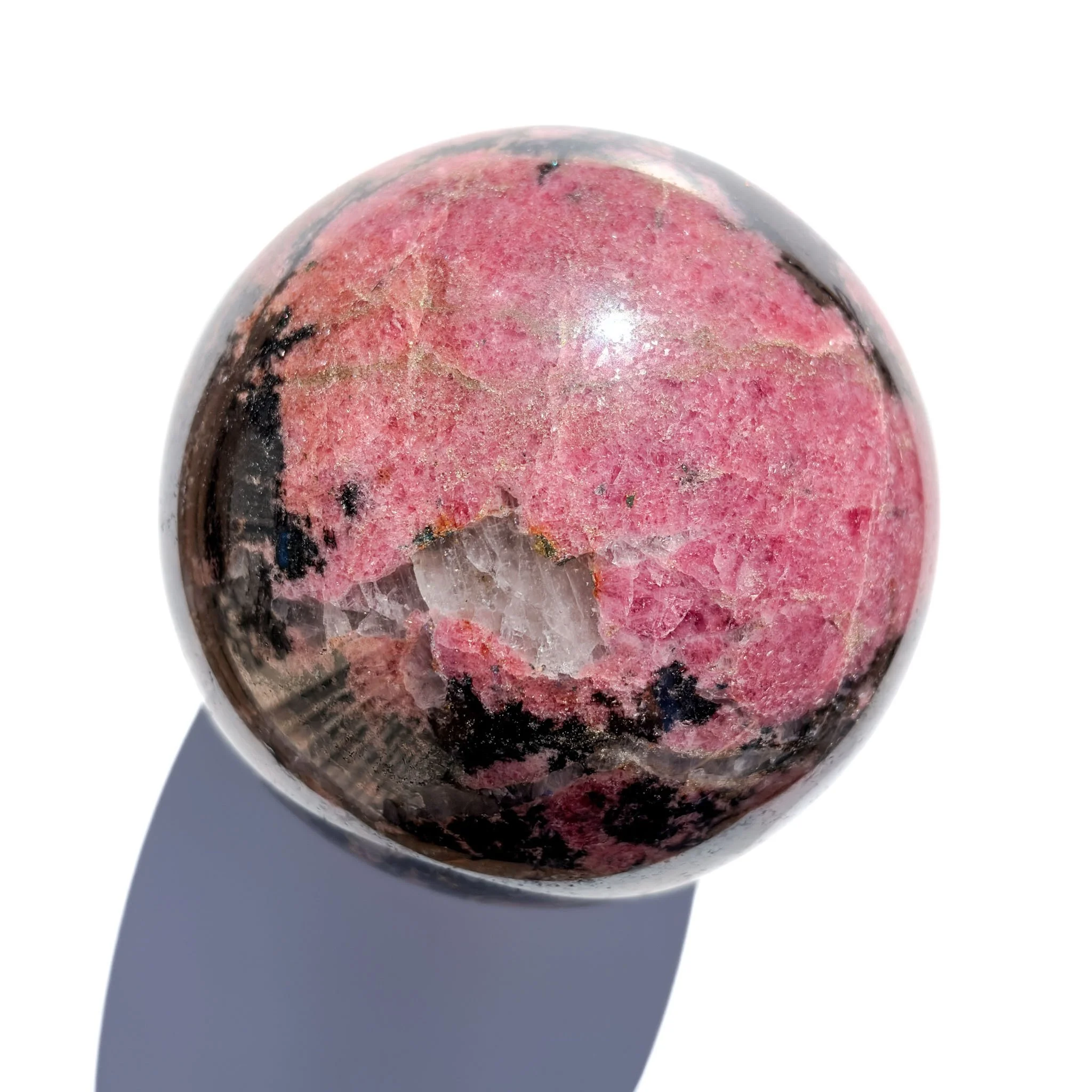 Large Rhodonite Crystal Sphere: Self-Love
