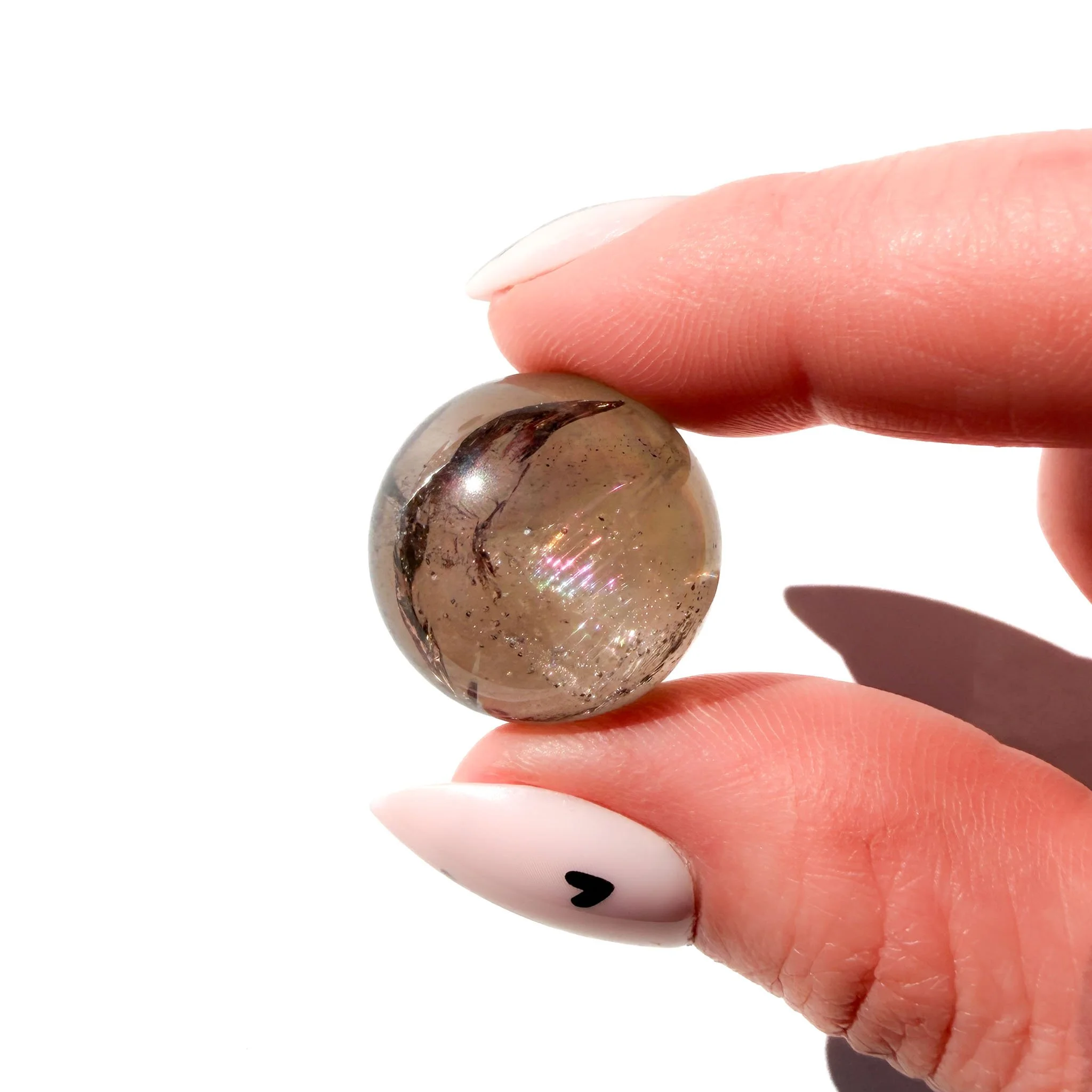 Smoky Quartz Crystal Mini Spheres With Rainbows-3.jpg