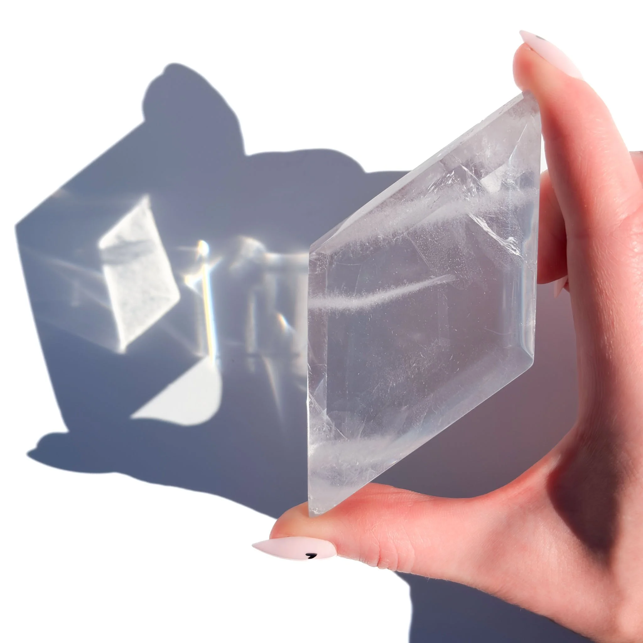 Clear Quartz Diamond Shaped Faceted Crystal Rhombus-7.jpg