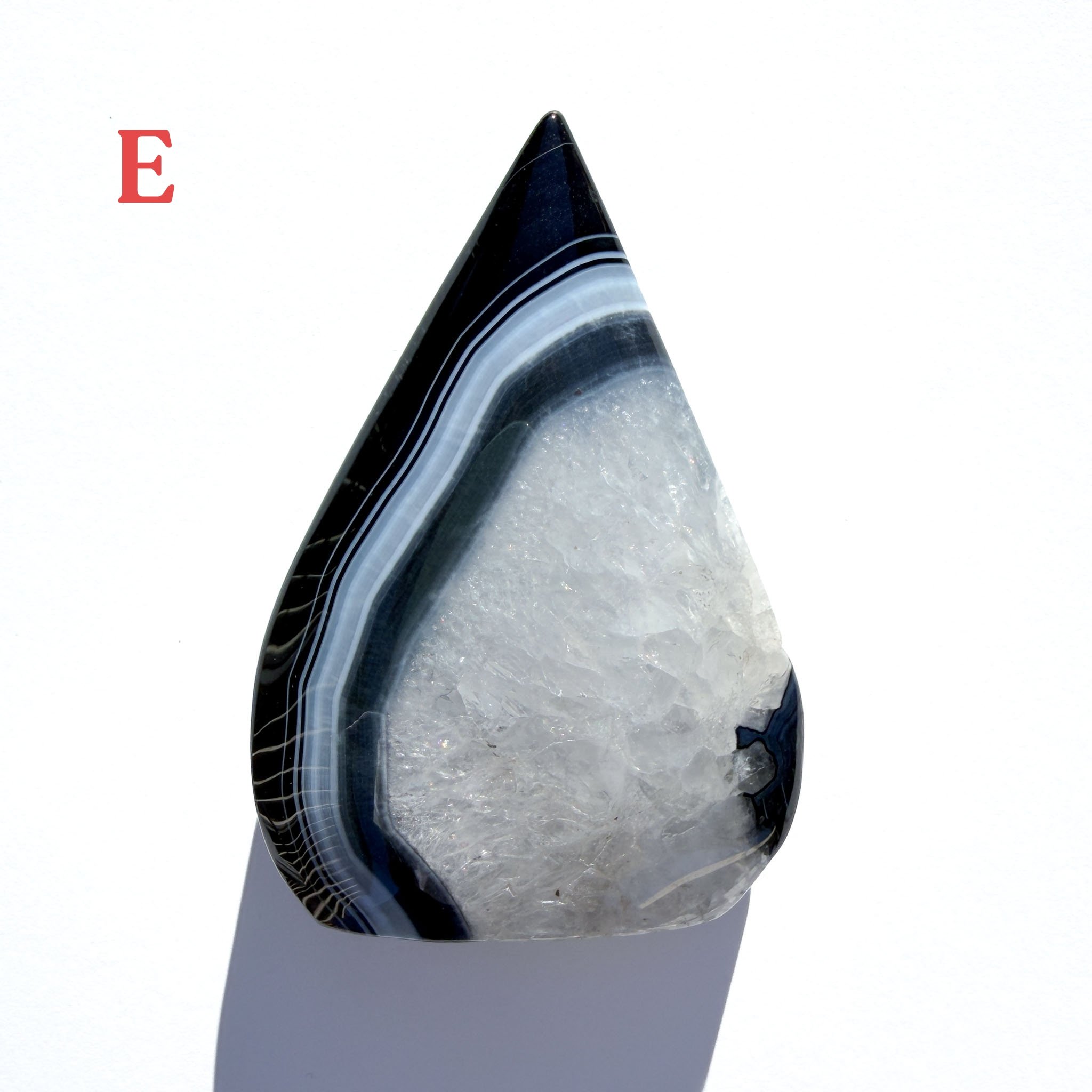Black Stripe Agate Crystal Flame — Perfectly Imperfect *sale*
