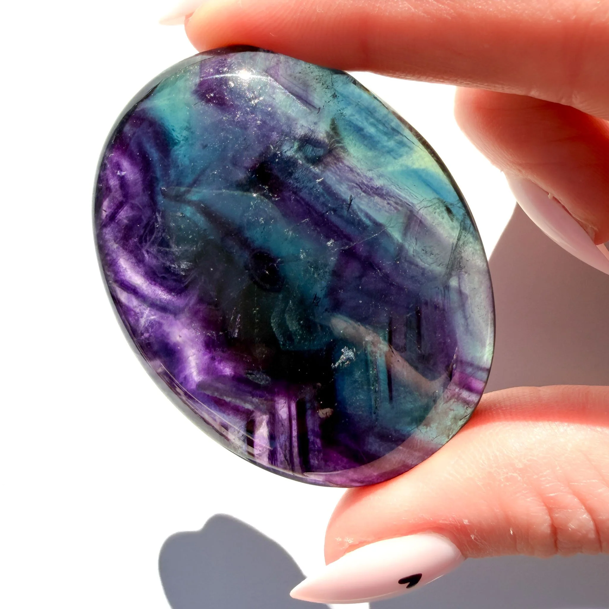 Rainbow Fluorite Crystal Palmstone
