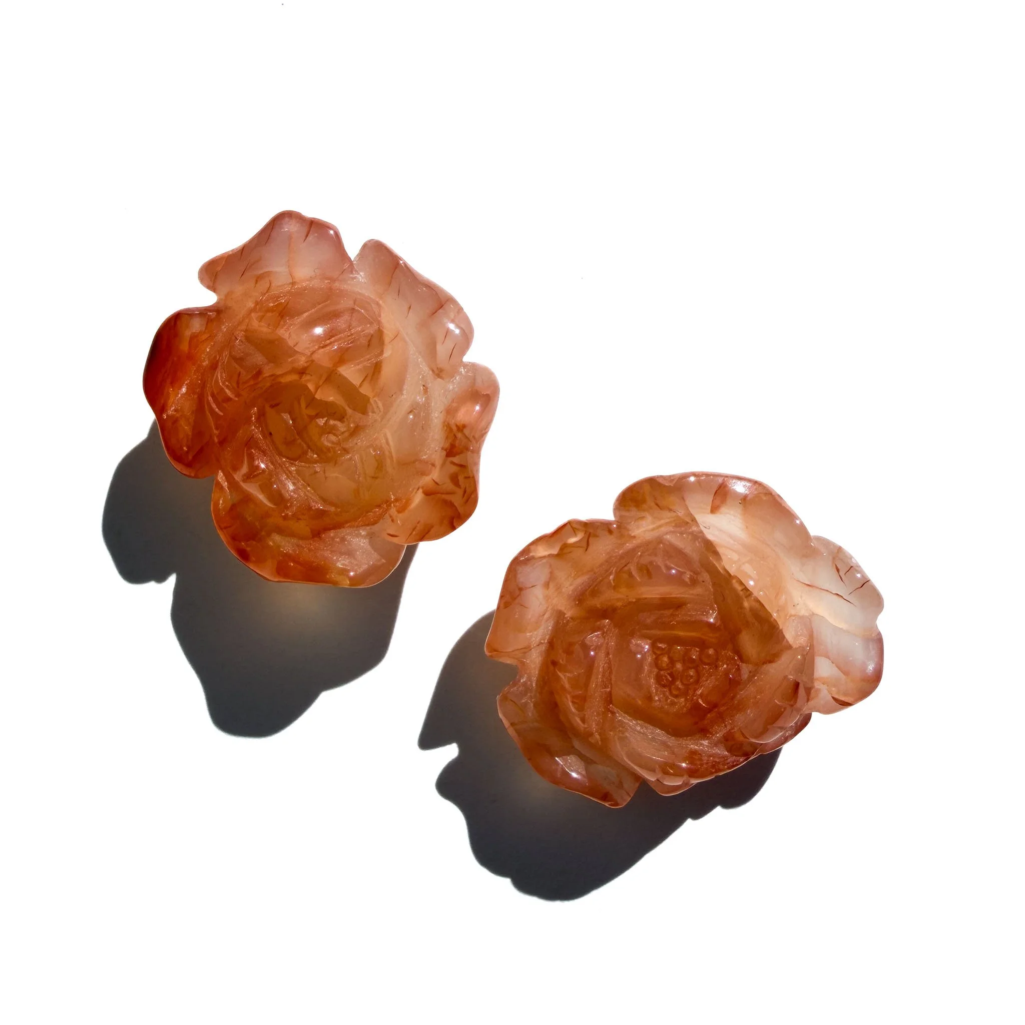 Orange Flower Agate Mini Crystal Rose