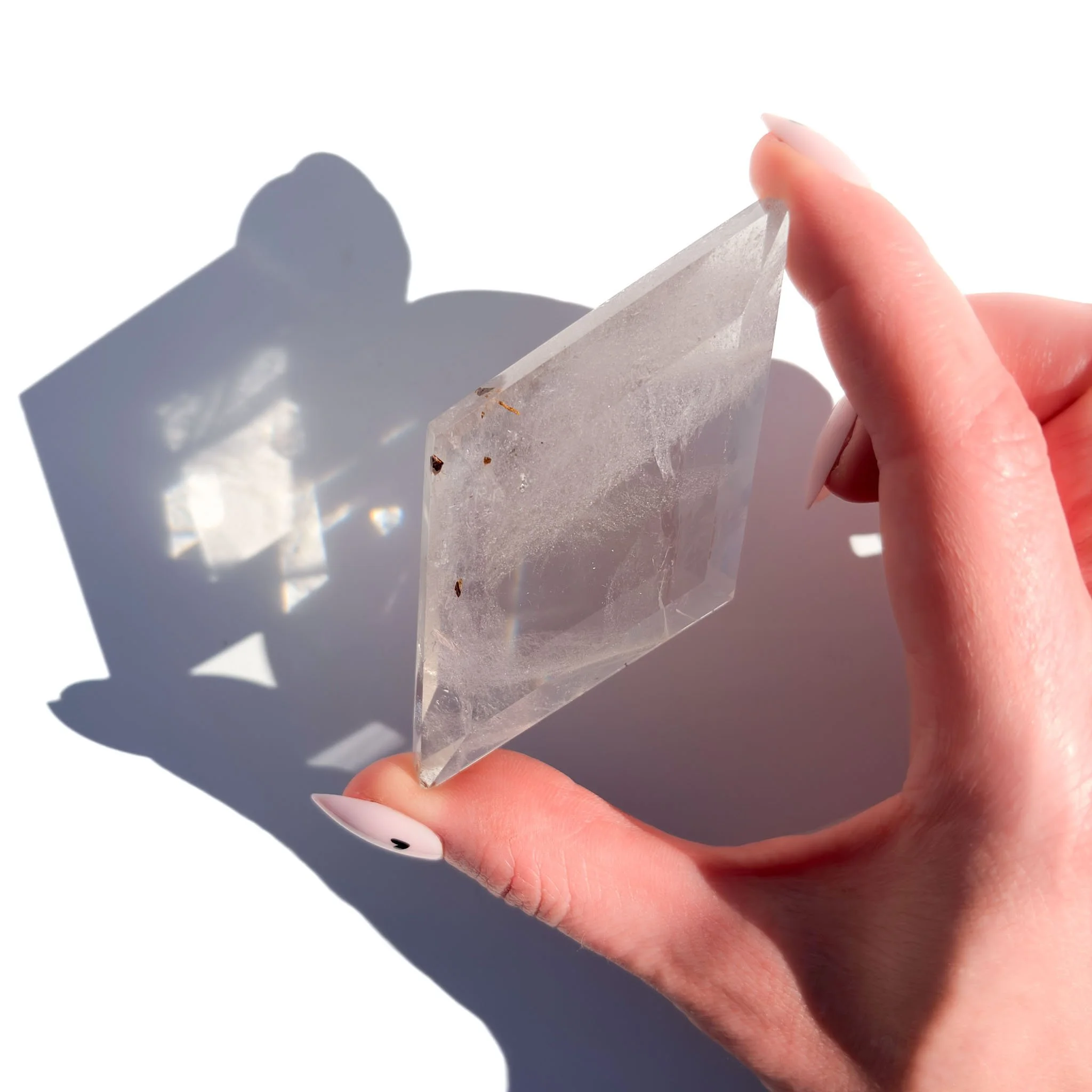 Clear Quartz Diamond Shaped Faceted Crystal Rhombus-1.jpg