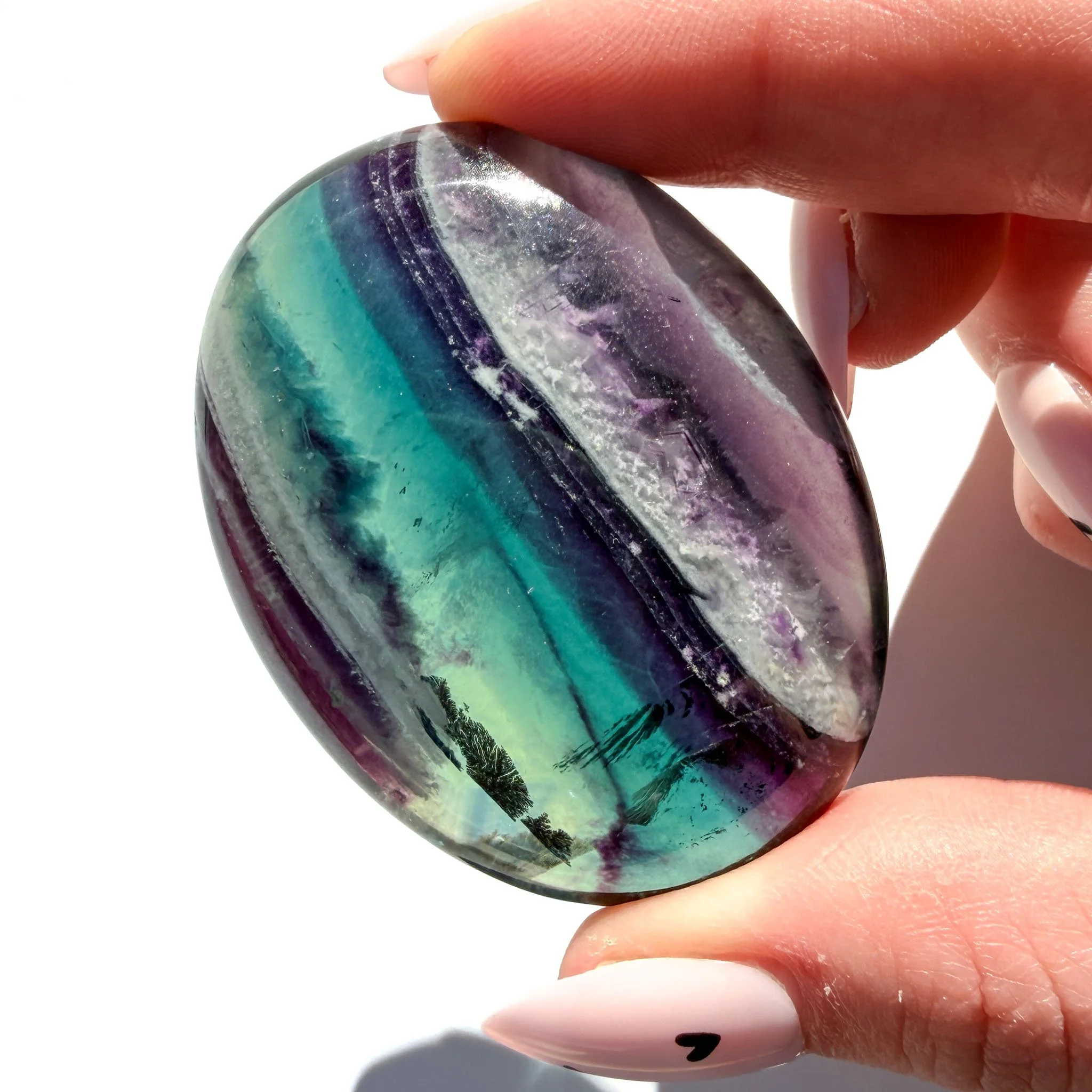 Rainbow Fluorite Crystal Palmstone