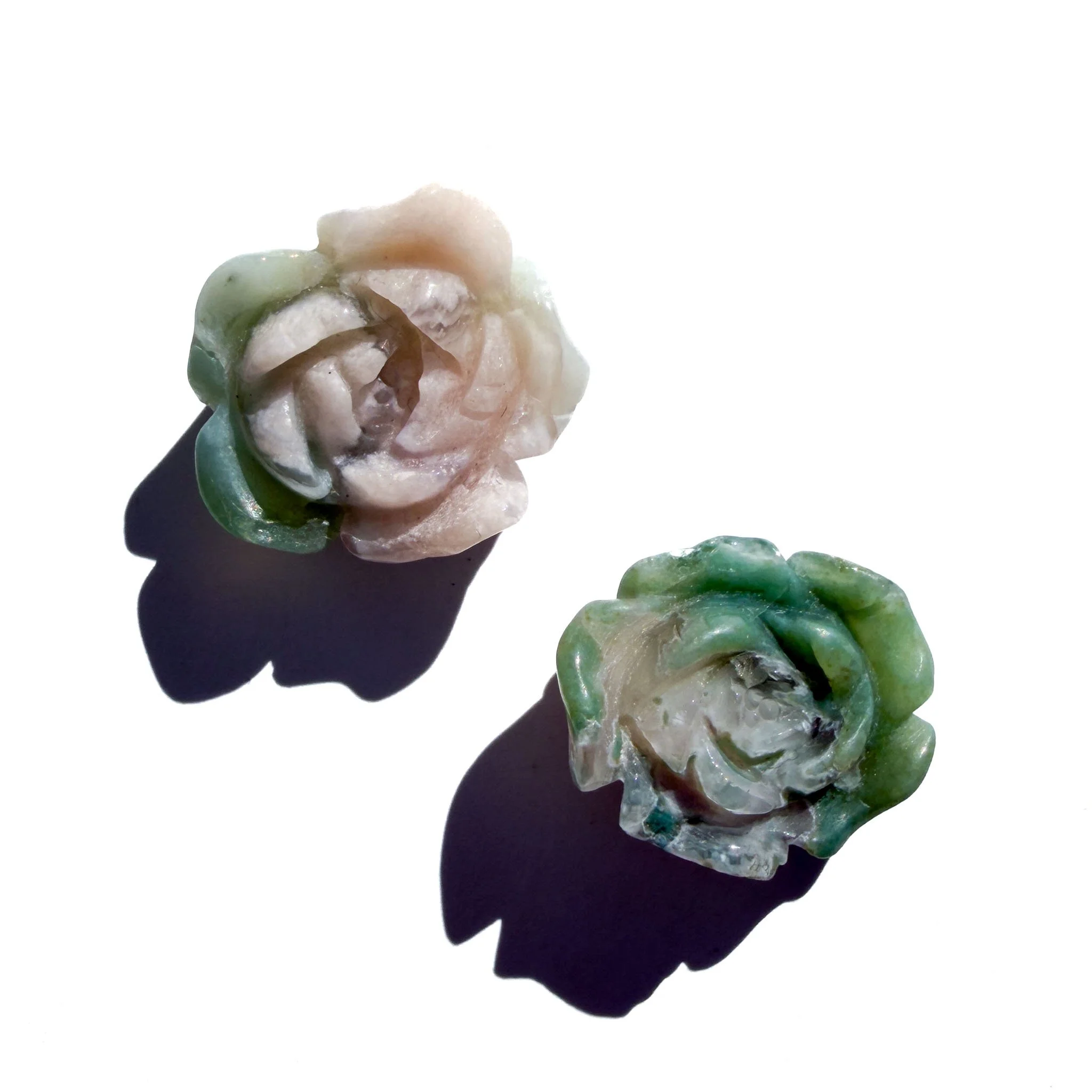 Green Flower Agate Mini Crystal Rose