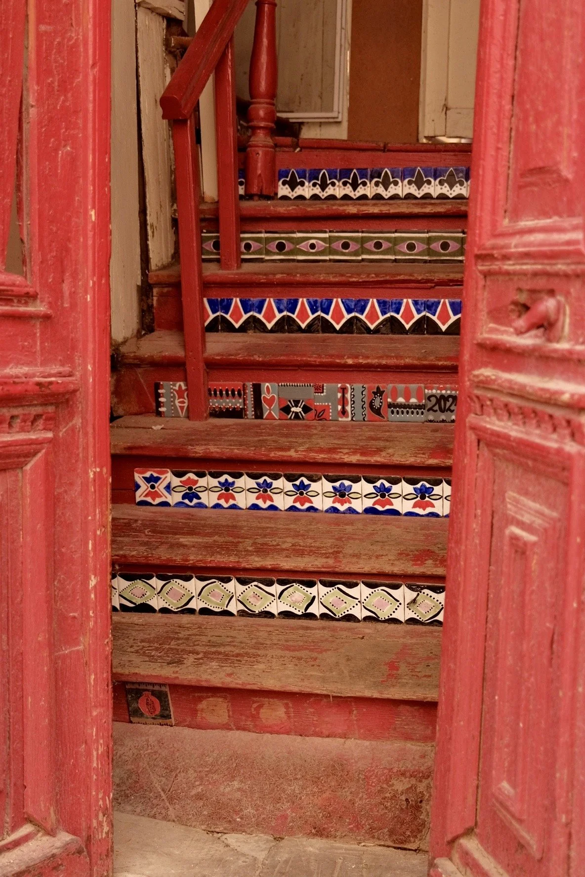 Ornate painted stairs in Tbilisi