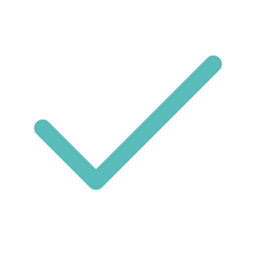 Blue checkmark icon on a black background.