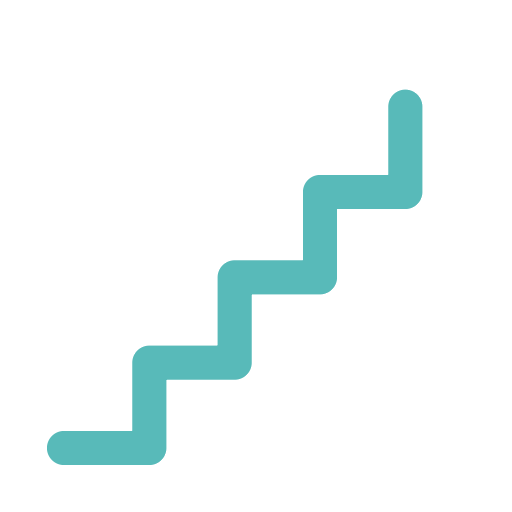 A black arrow pointing upward, connected to a blue zigzag line that continues upward.