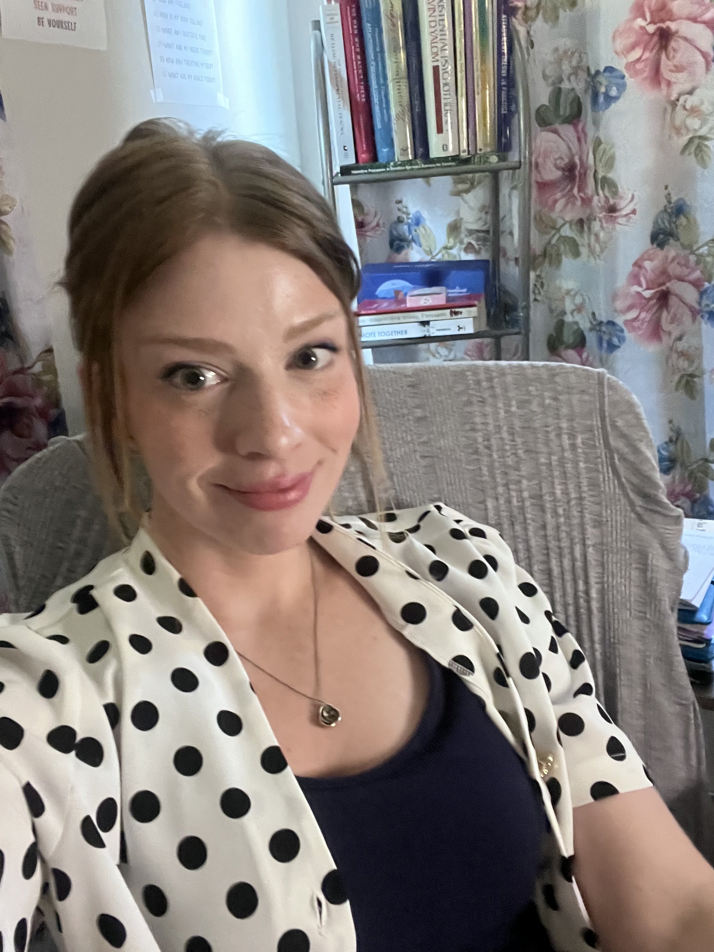 Ivy, Licensed Clinical Social Worker, seated in her office
