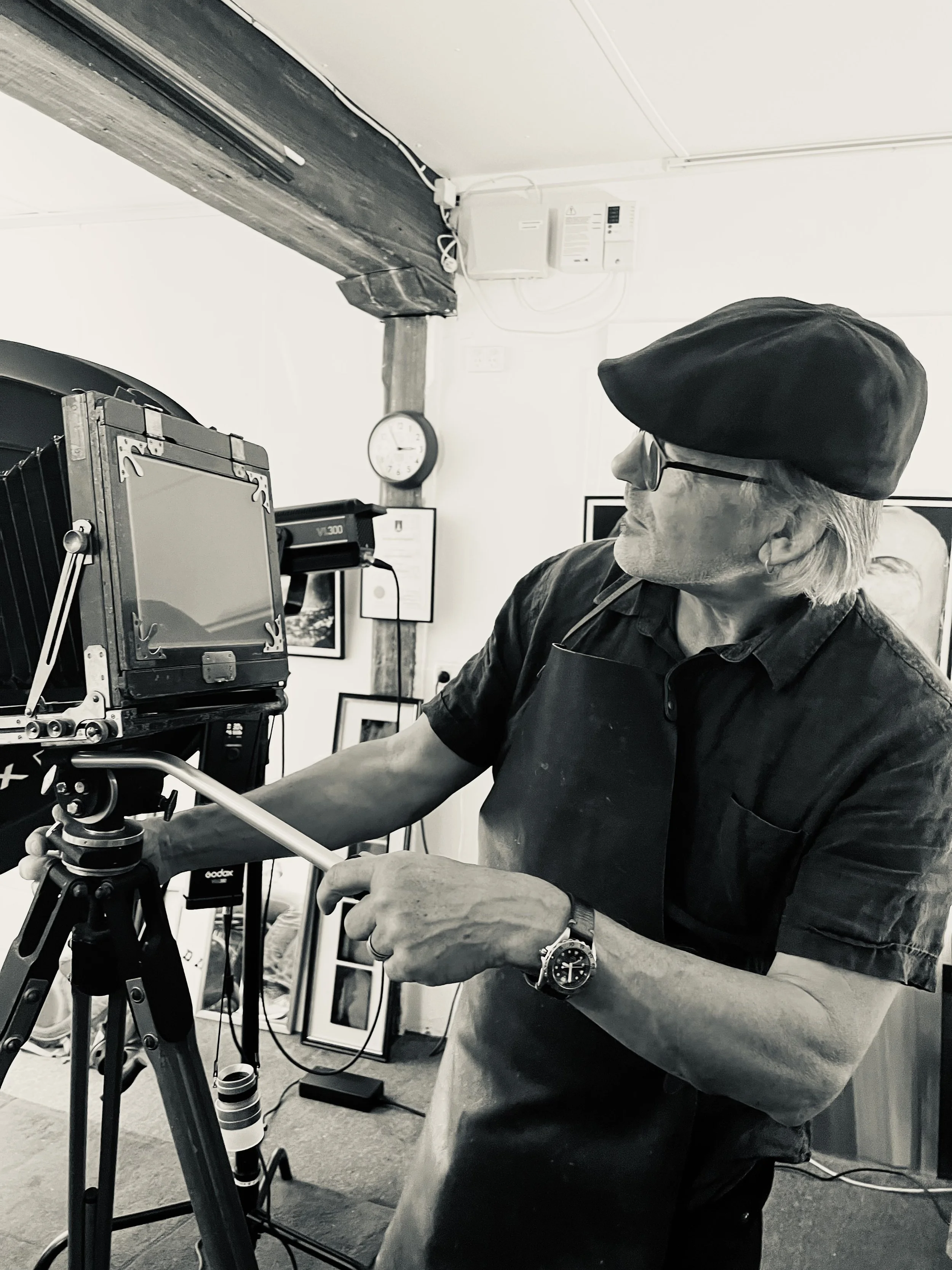 Tasmanian Tintype photographer Phillip England in his studio