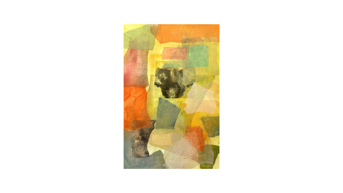 Aquí me quedo, Mixed media on paper, image 14” x 22”