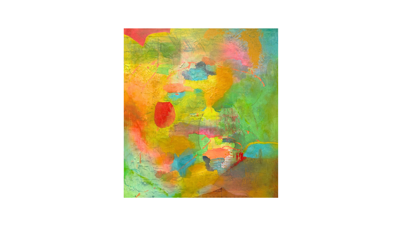 Desde arriba se ve, Mixed media on canvas, 27” x 30”, 2025
