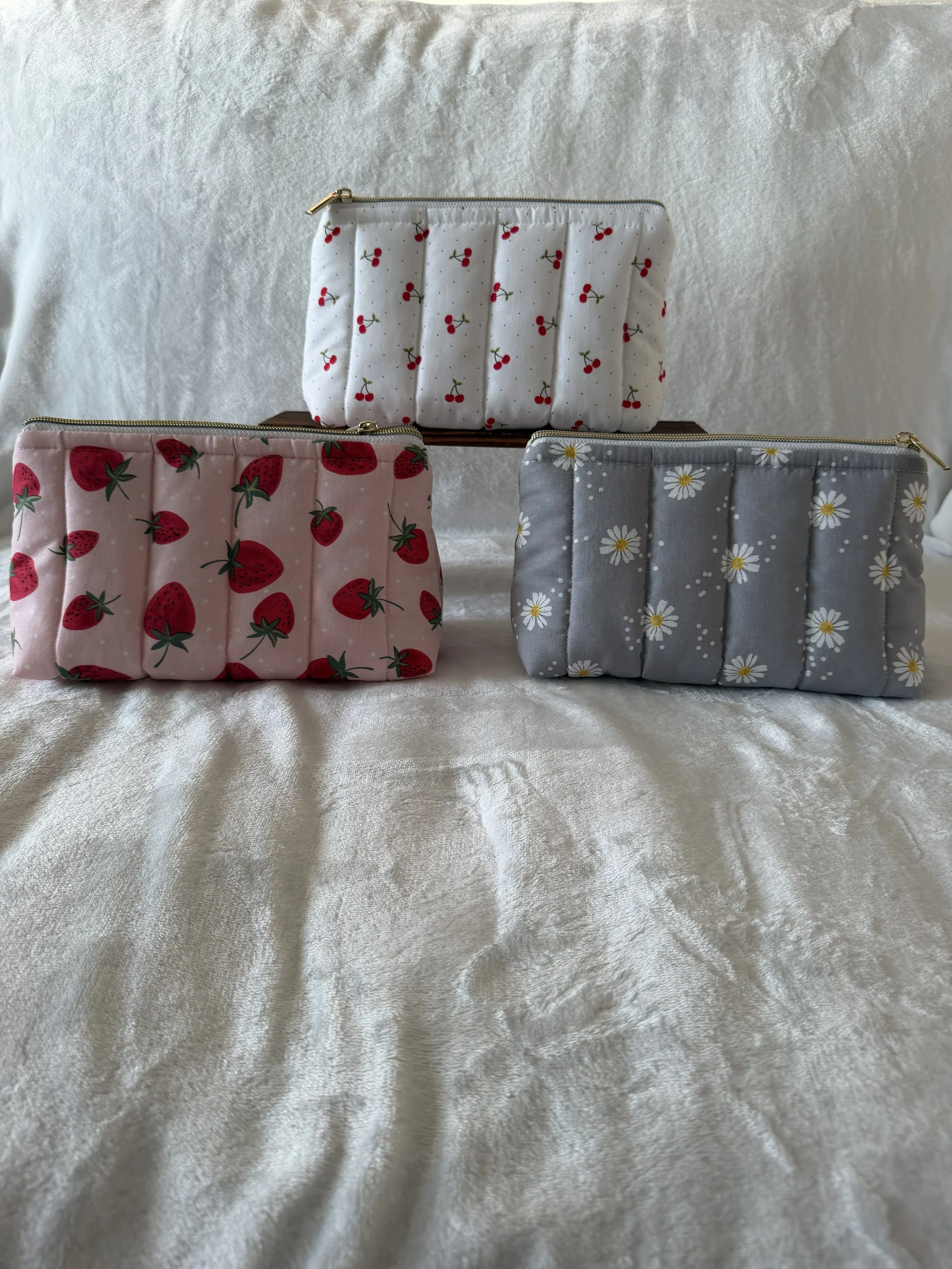 Variety Quilted Cosmetic Pouches