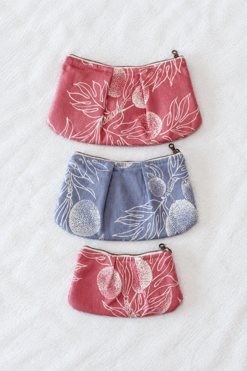Pink/Purple Ulu Pleated Pouches