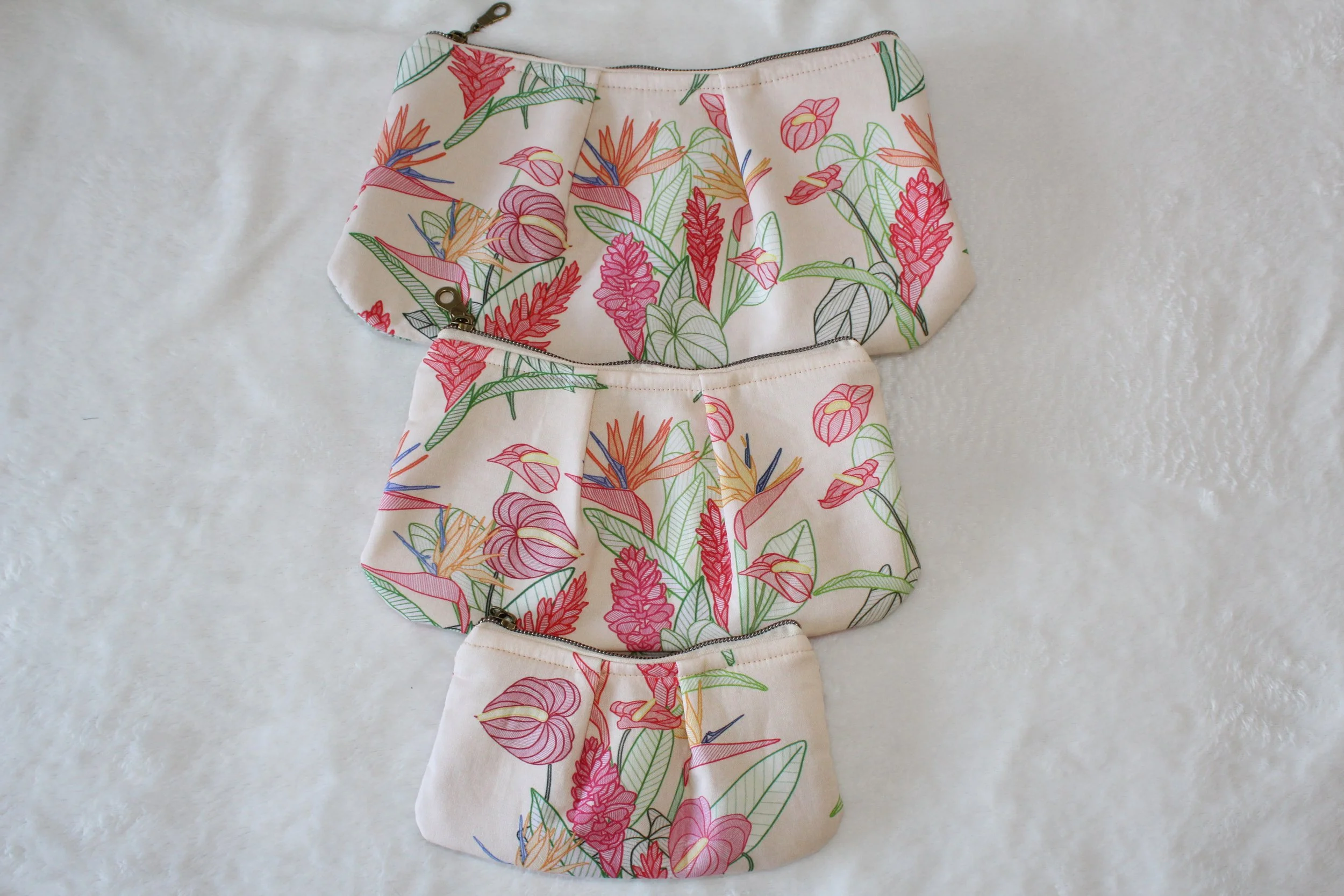 Bird of Paradise Pleated Pouches