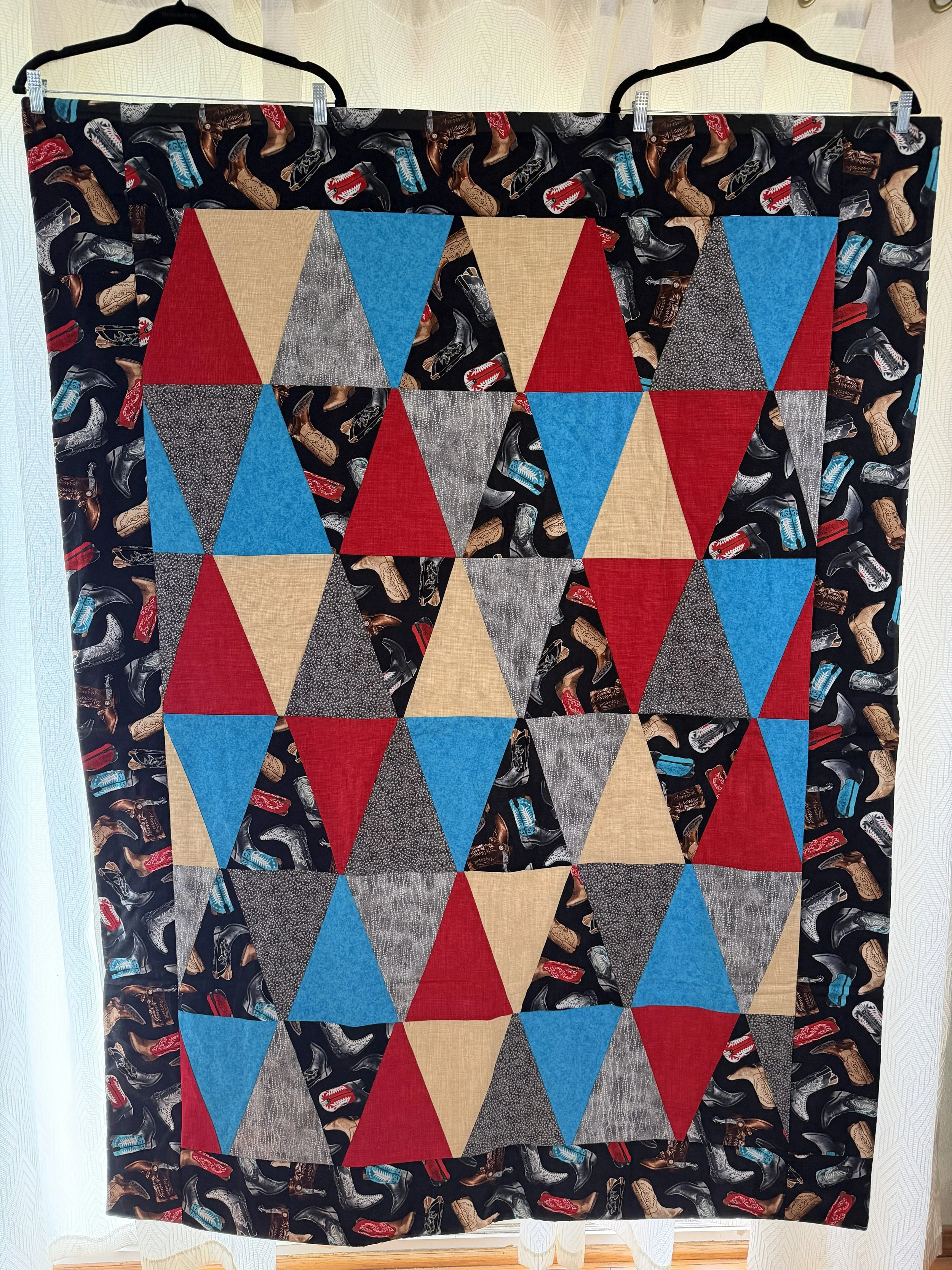 Red & Black Cowboy Triangle Blanket