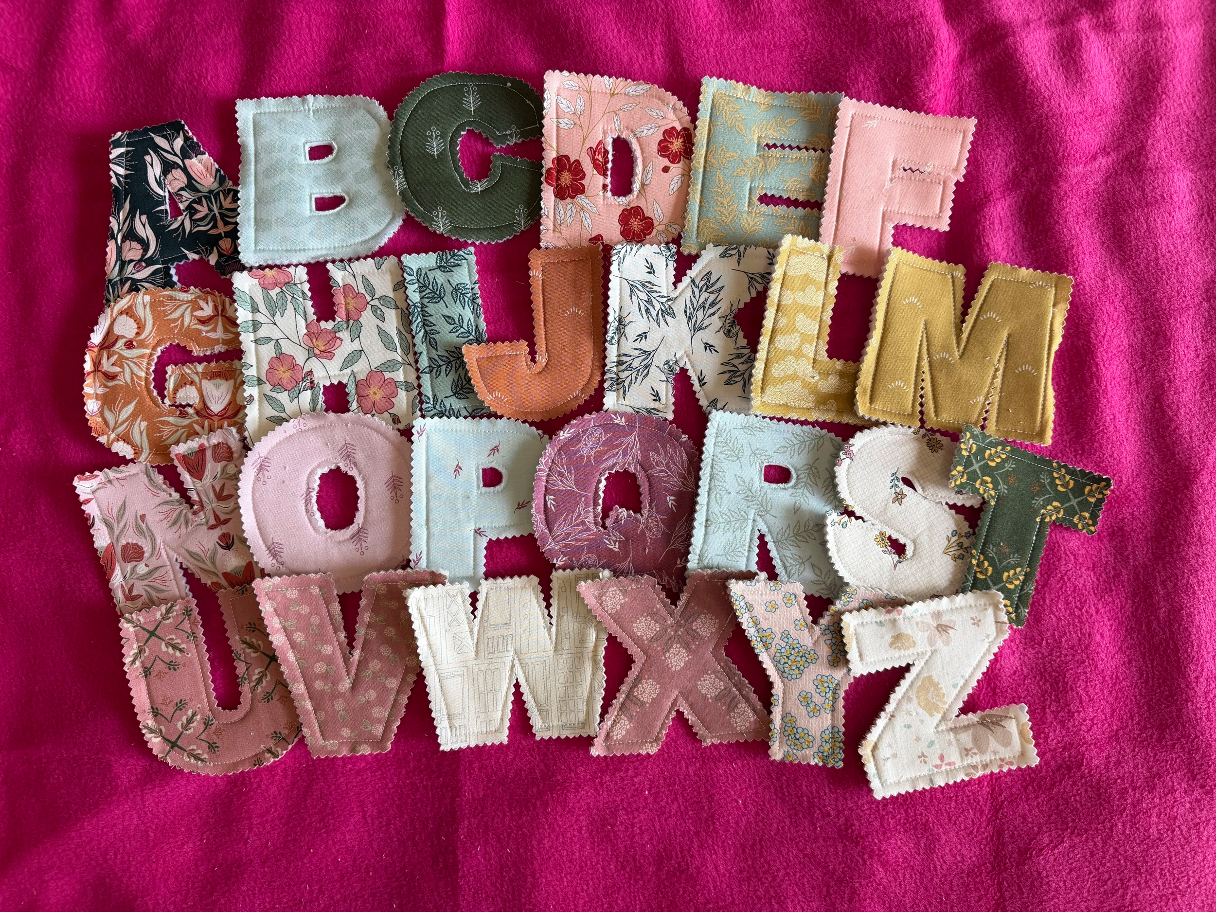 Floral Mixture Alphabet Fabric Letters