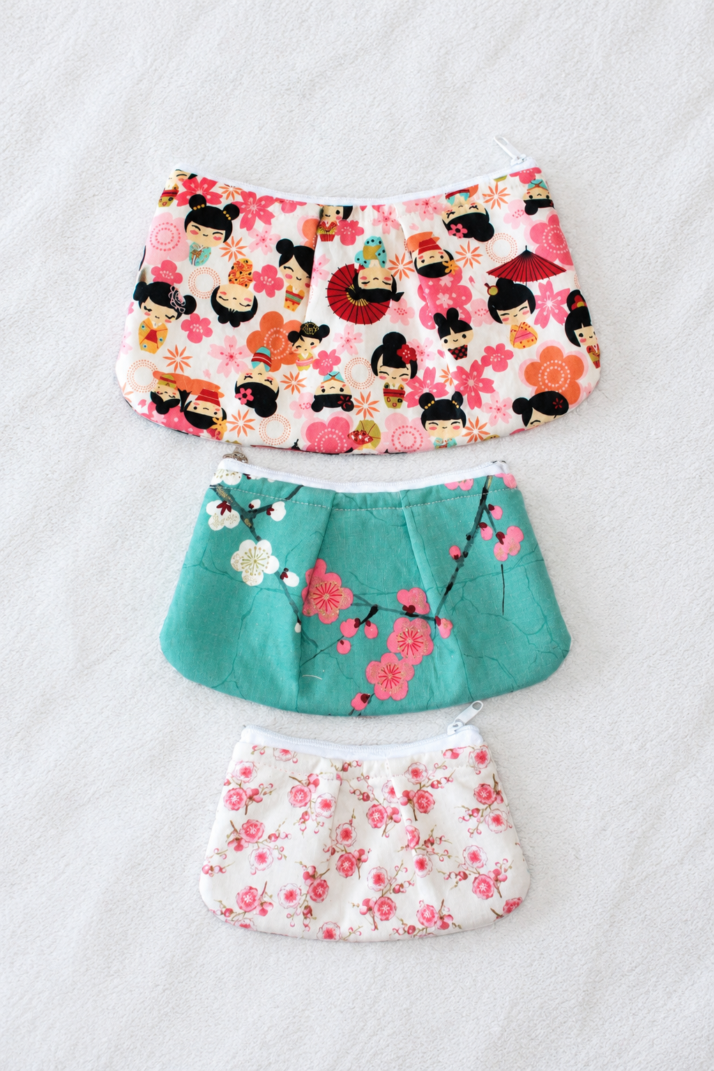 Cherry Blossom Pleated Pouches