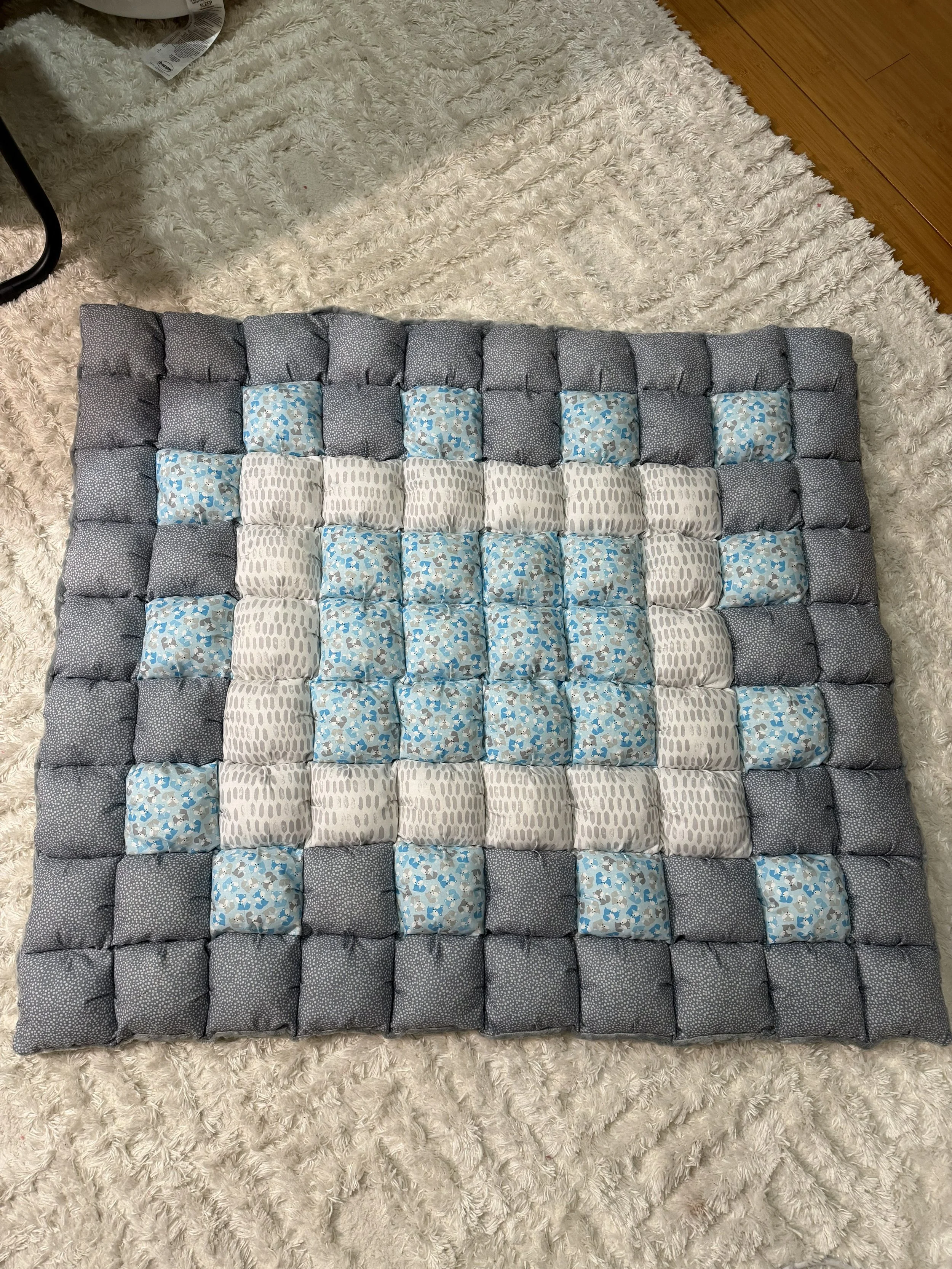 Blue Fox Puff Blanket