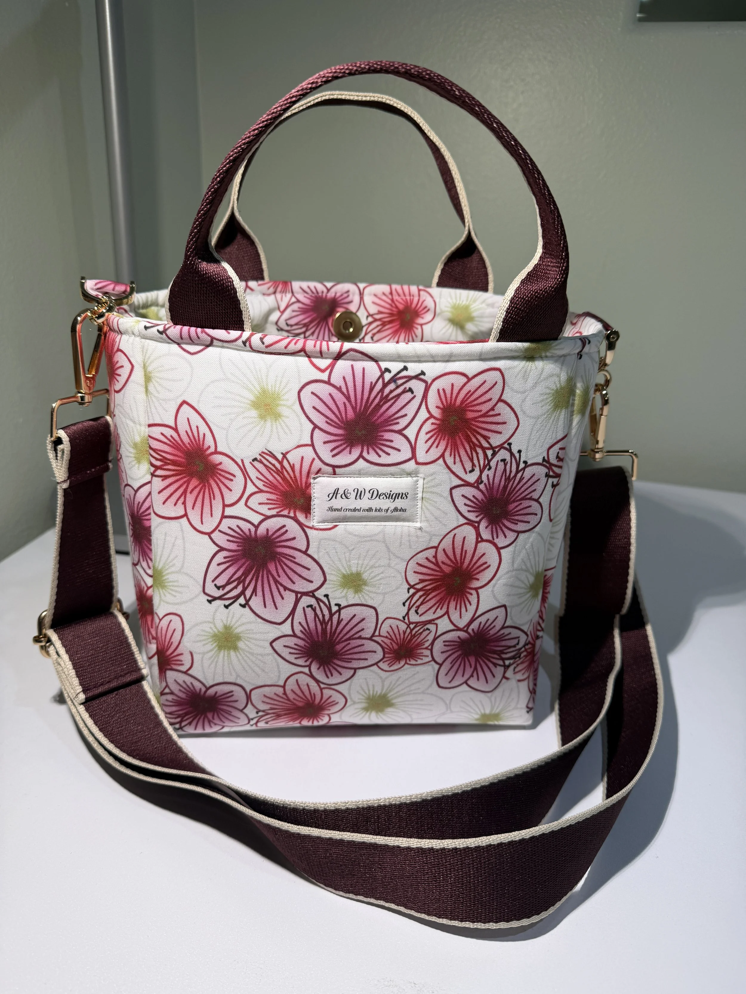 Red/Green Floral Mini Cross Body Purse