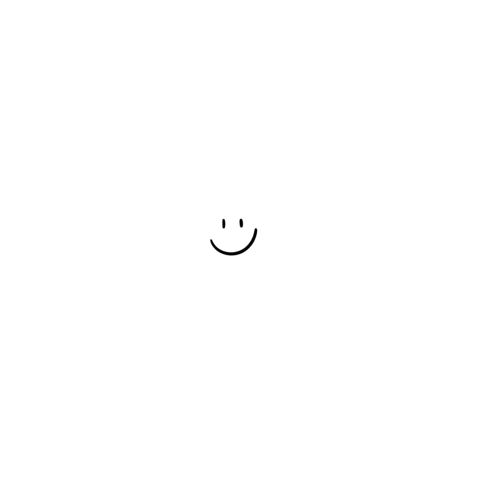 Simple line drawing of a smiling face with two eyes, a nose, and a curved mouth.