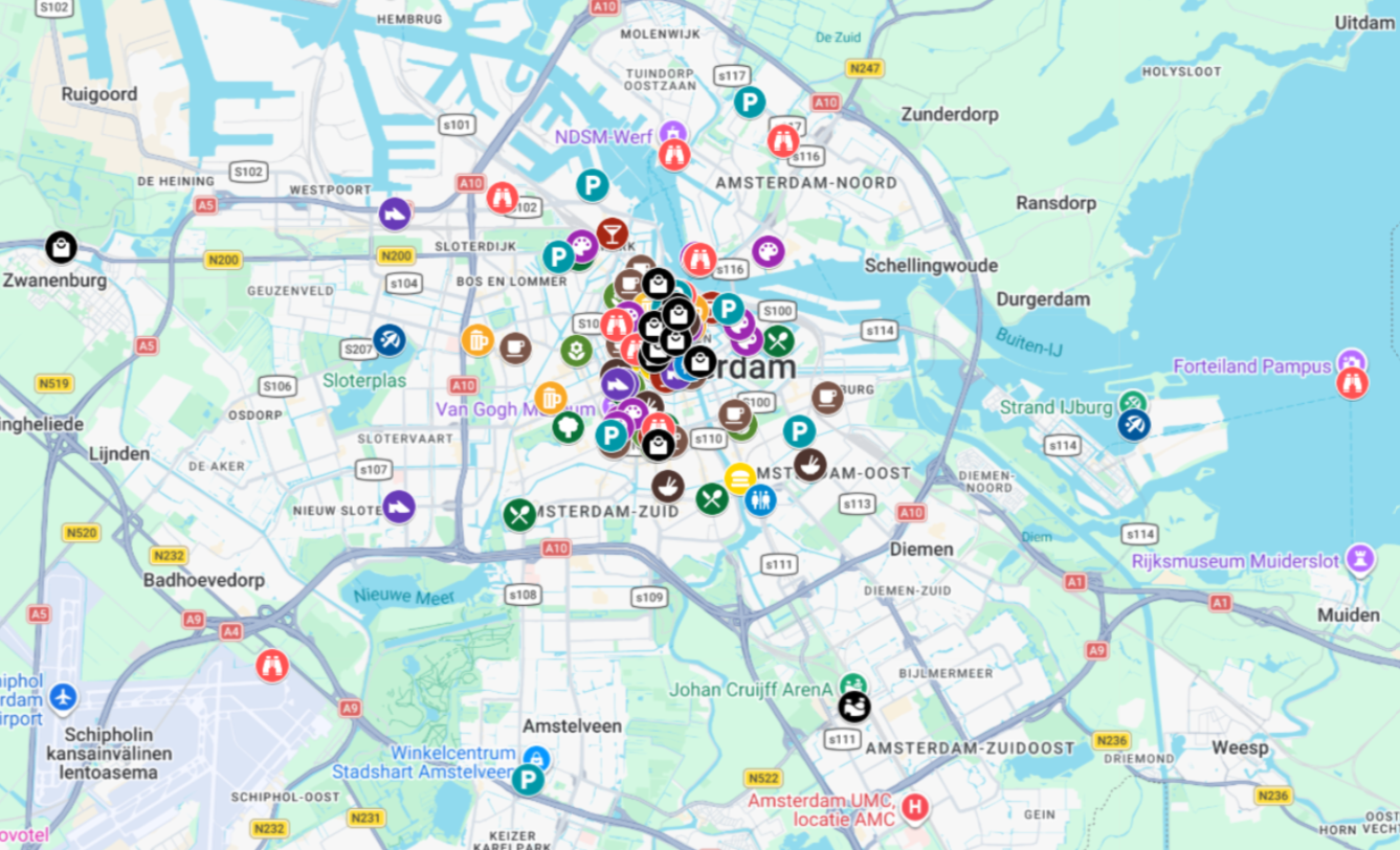 Amsterdam Google Maps -kartta